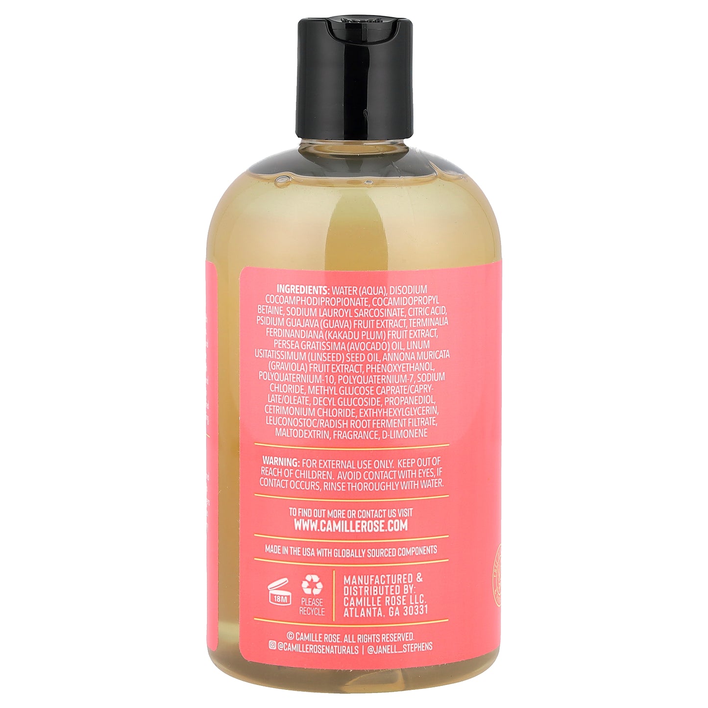 Camille Rose, Guava Slip Detangling, Shampoo, For All Textures, 12 fl oz (355 ml)