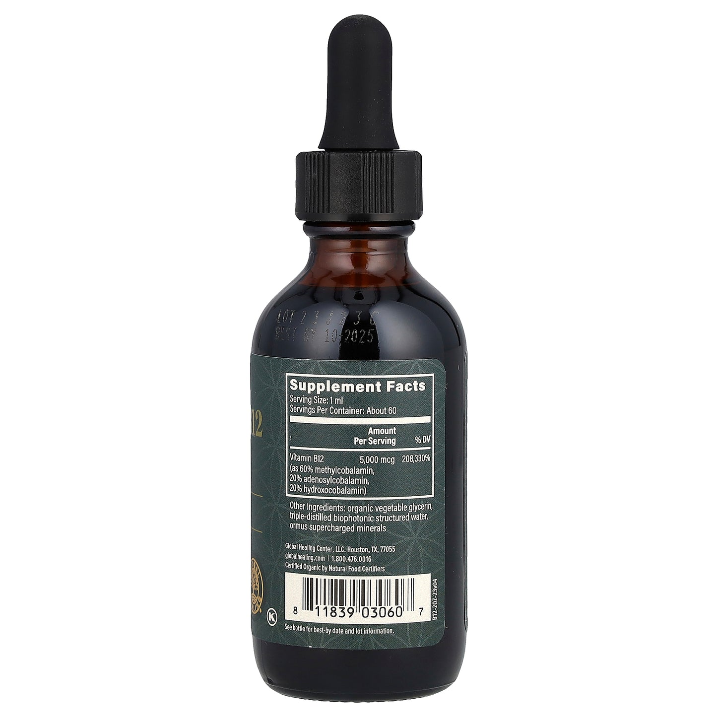 Global Healing, Vitamin B12, 5,000 mcg, 2 fl oz (59.2 ml)
