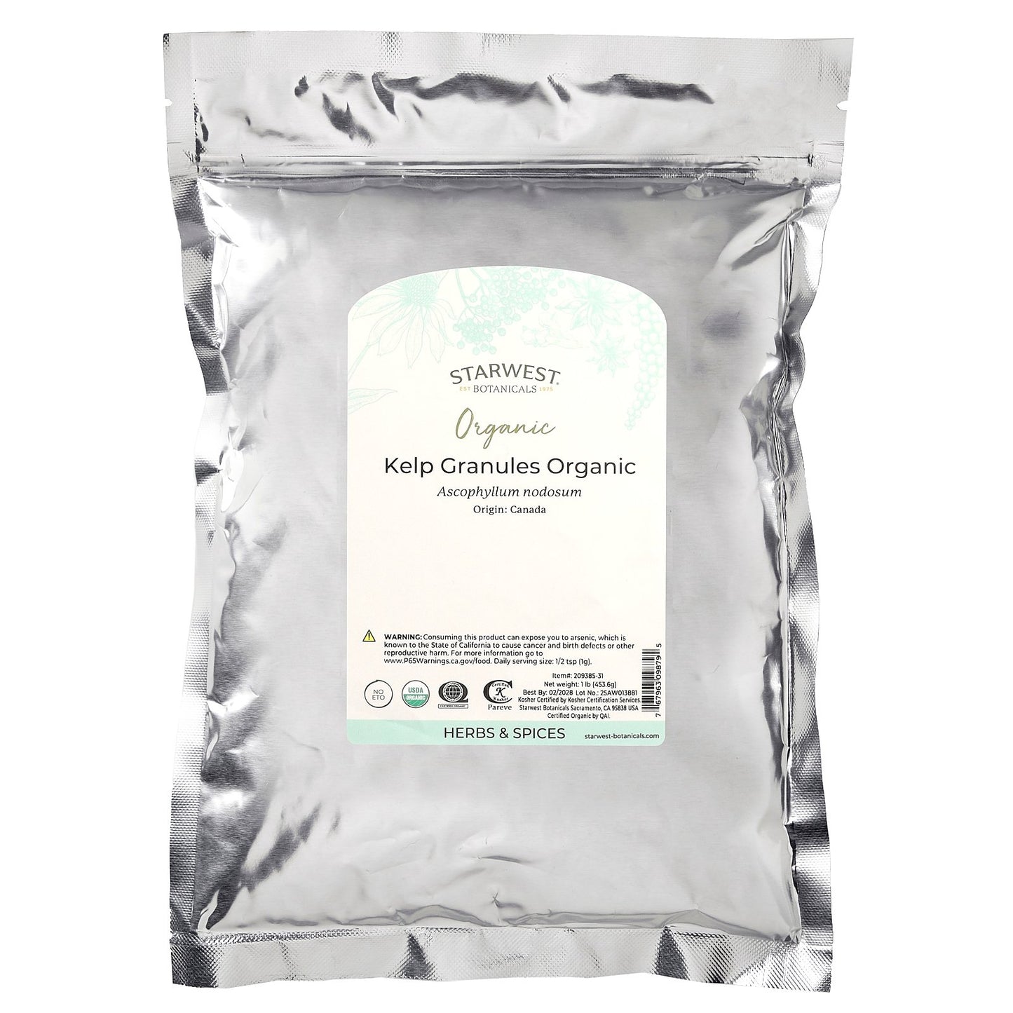 Starwest Botanicals, Organic Kelp Granules, 1 lb (453.6 g)