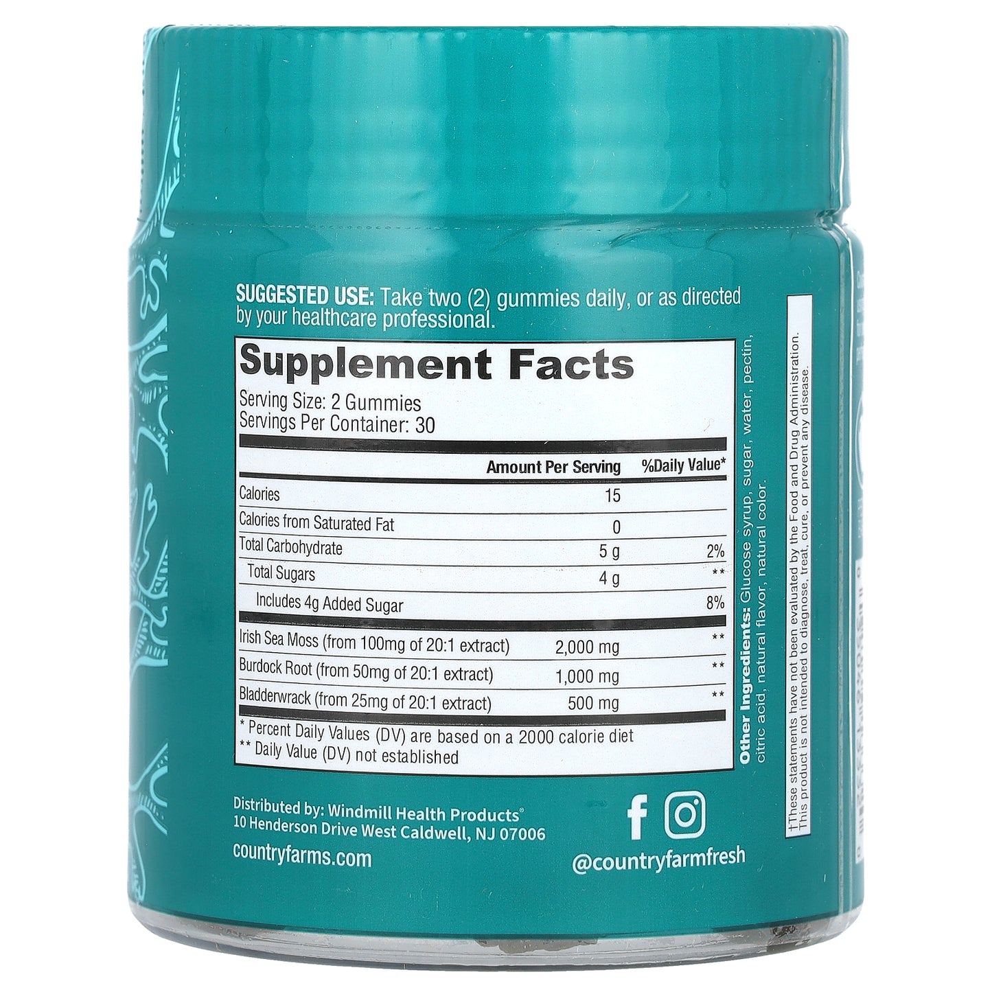 Country Farms, Irish Sea Moss Gummies, Green Apple , 60 Gummies