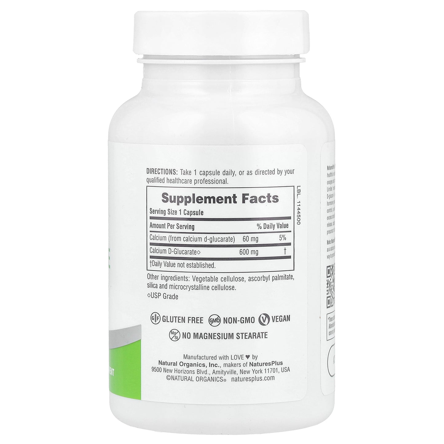 NaturesPlus, Pro Calcium D-Glucarate 600, 90 Capsules (600 mg per Capsule)