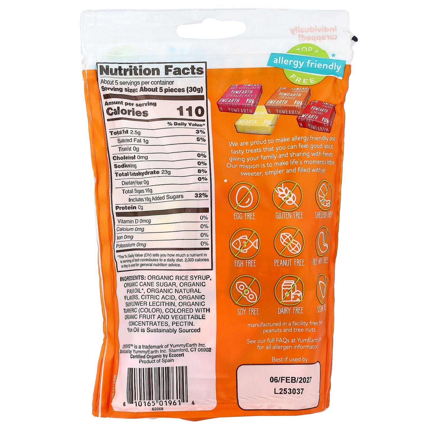 YumEarth, Organic Chewys™, Fruit Chews, 5 oz (142 g)