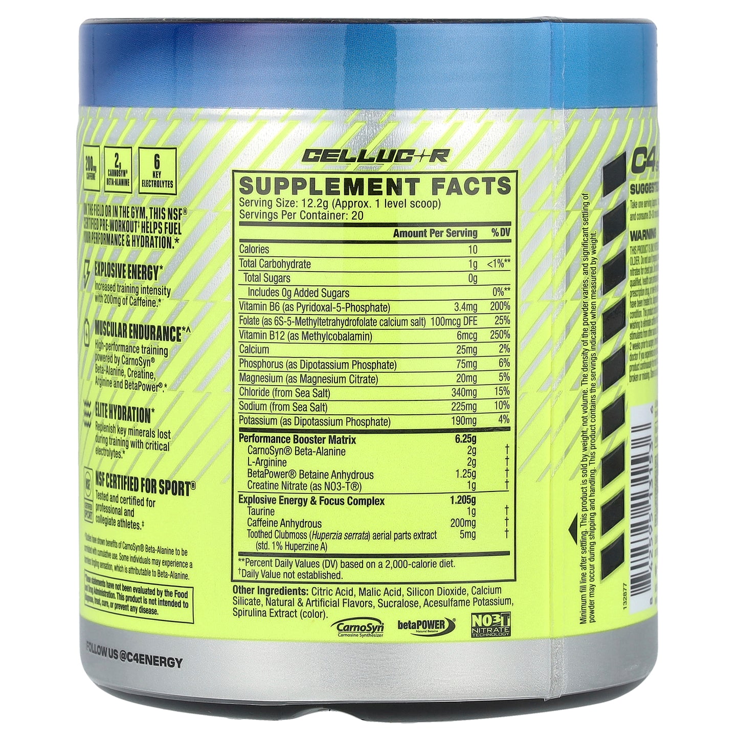 C4 / Cellucor, C4® Sport, Pre-Workout, Icy Blue Razz, 8.6 oz (244 g)