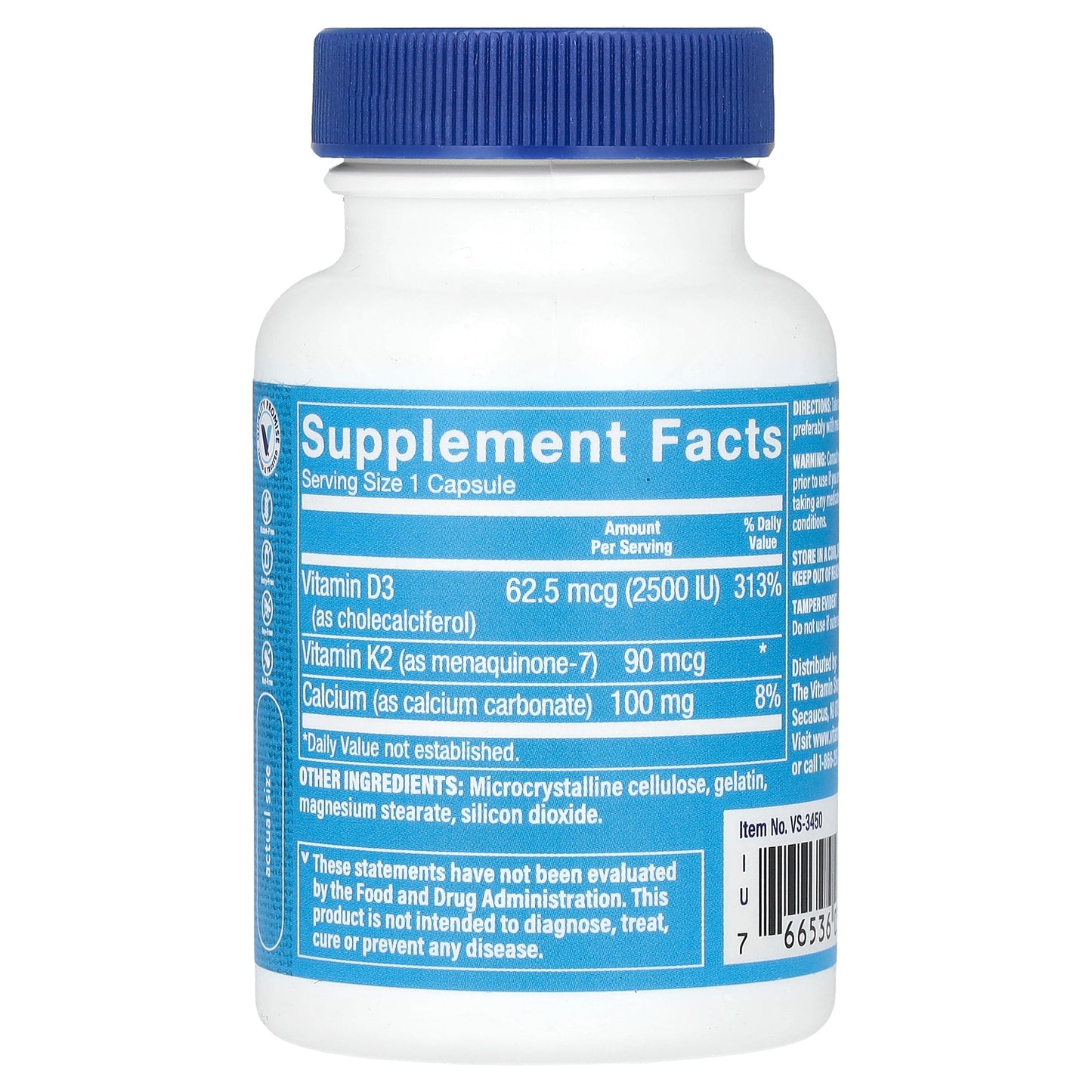 The Vitamin Shoppe, Vitamin D3 & K2, 60 Capsules