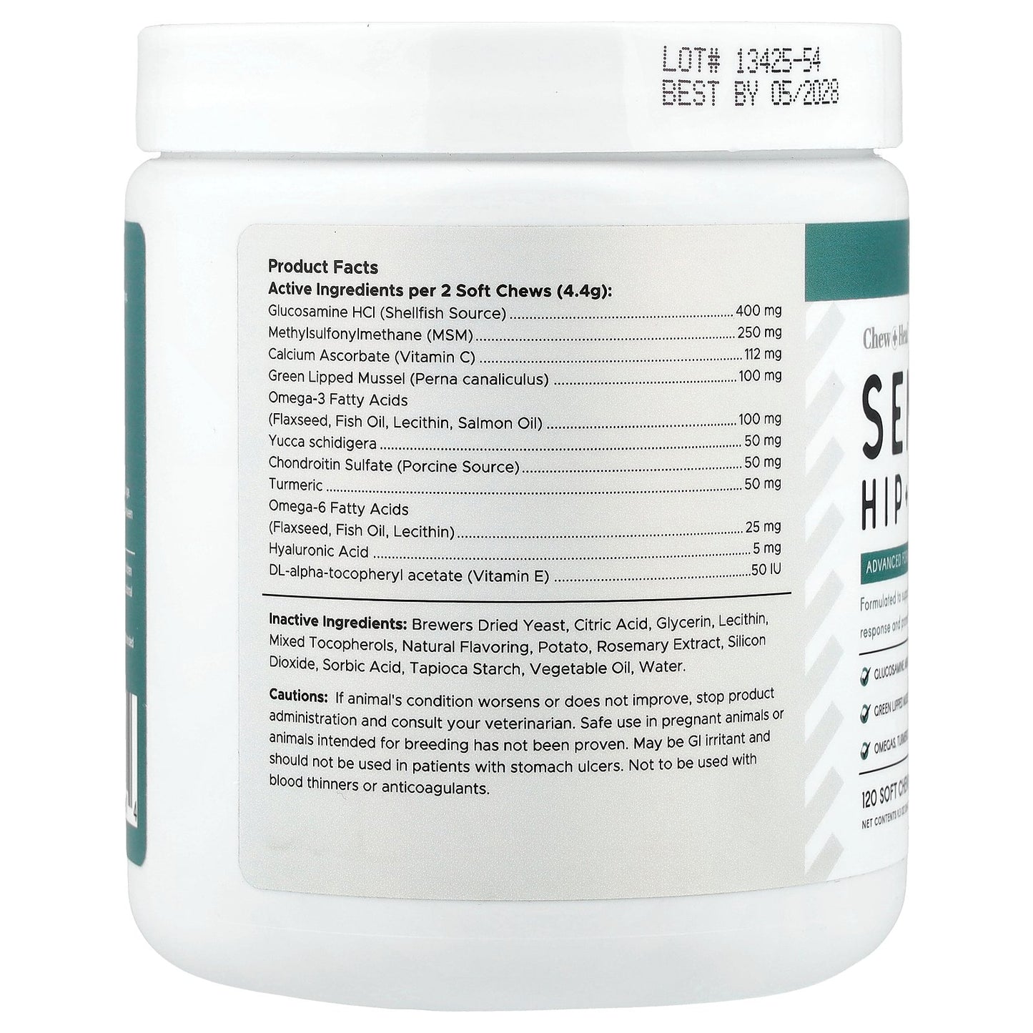 Chew + Heal, Senior Hip + Joint, For Dogs, 120 Soft Chews, 9.3 oz (264 g)