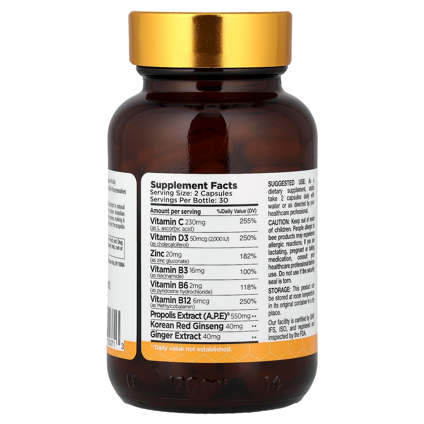 Bee & You, Multivitamin Propolis Capsules with Ginger and Ginseng, Ultra Potency, 60 Capsules