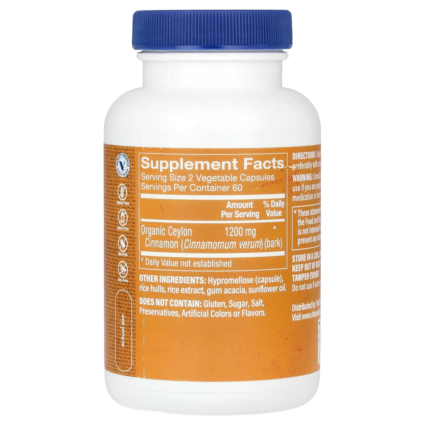 The Vitamin Shoppe, Ceylon Cinnamon, 120 Vegetable Capsules (600 mg per Capsule)