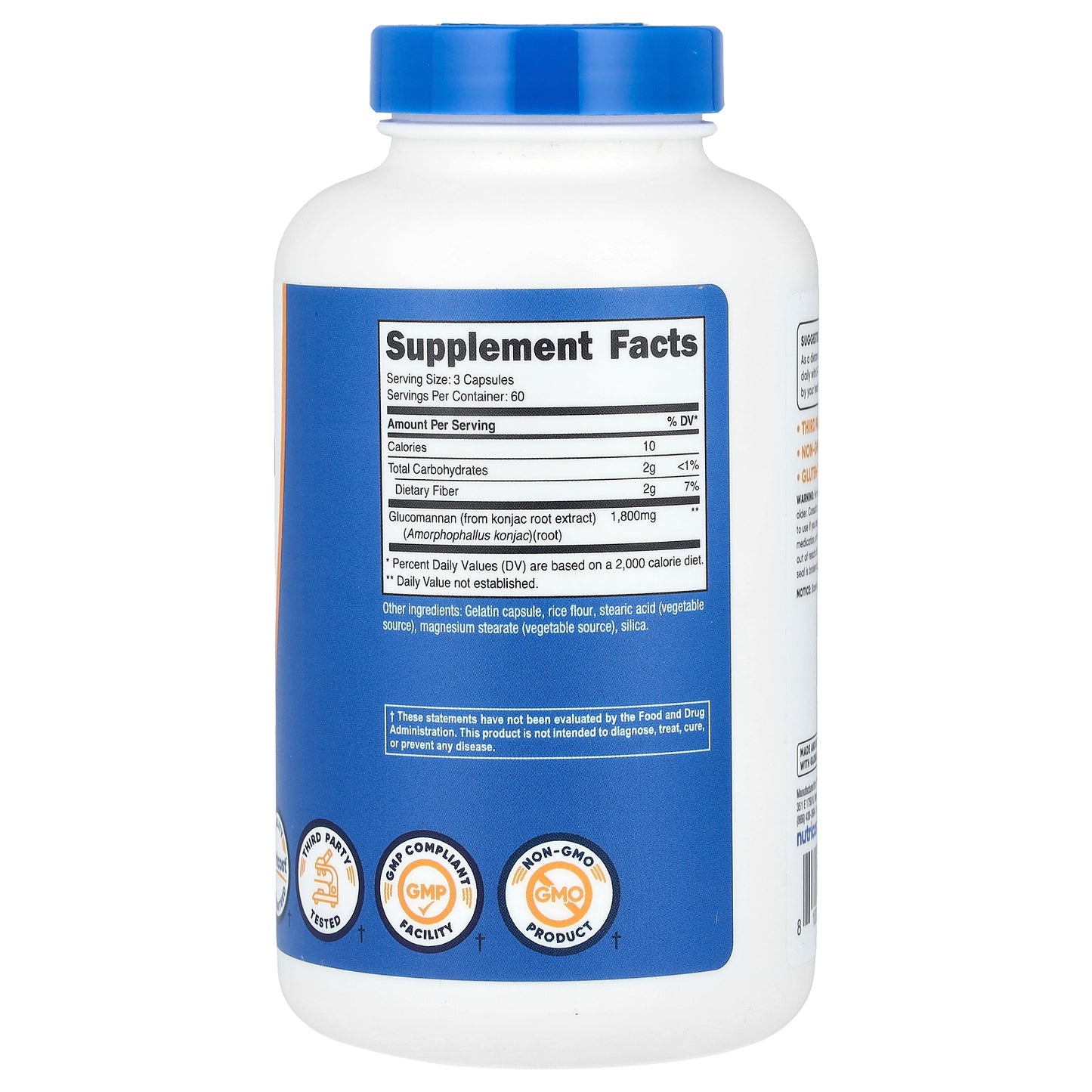 Nutricost, Glucomannan Konjac Root Extract, 180 Capsules (600 mg per Capsule)