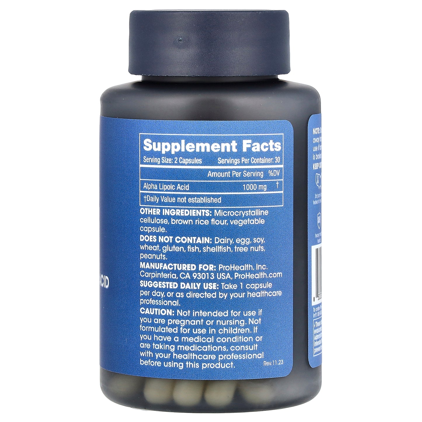 ProHealth Longevity, Alpha Lipoic Acid, 60 Capsules (500 mg per Capsule)