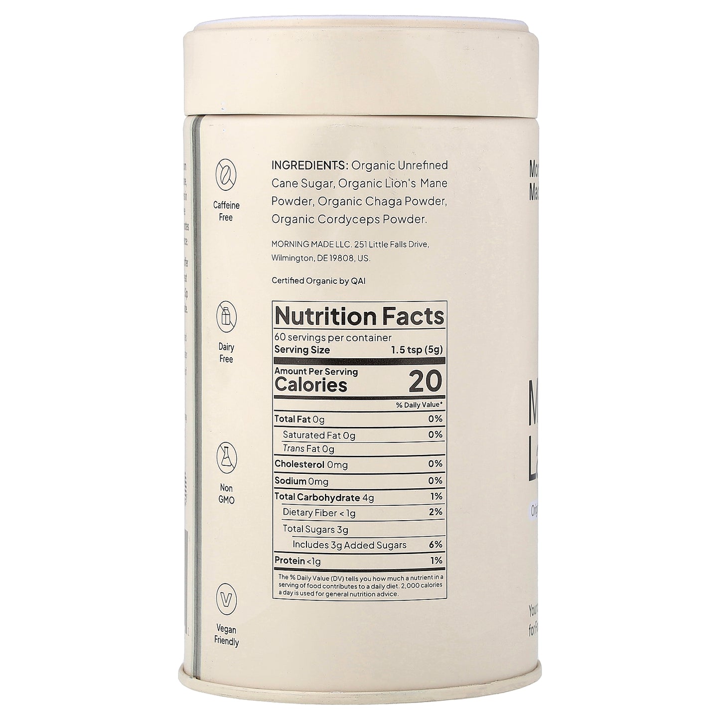 Morning Made Inc, Mushroom Latte, Original, 10.58 oz (300 g)