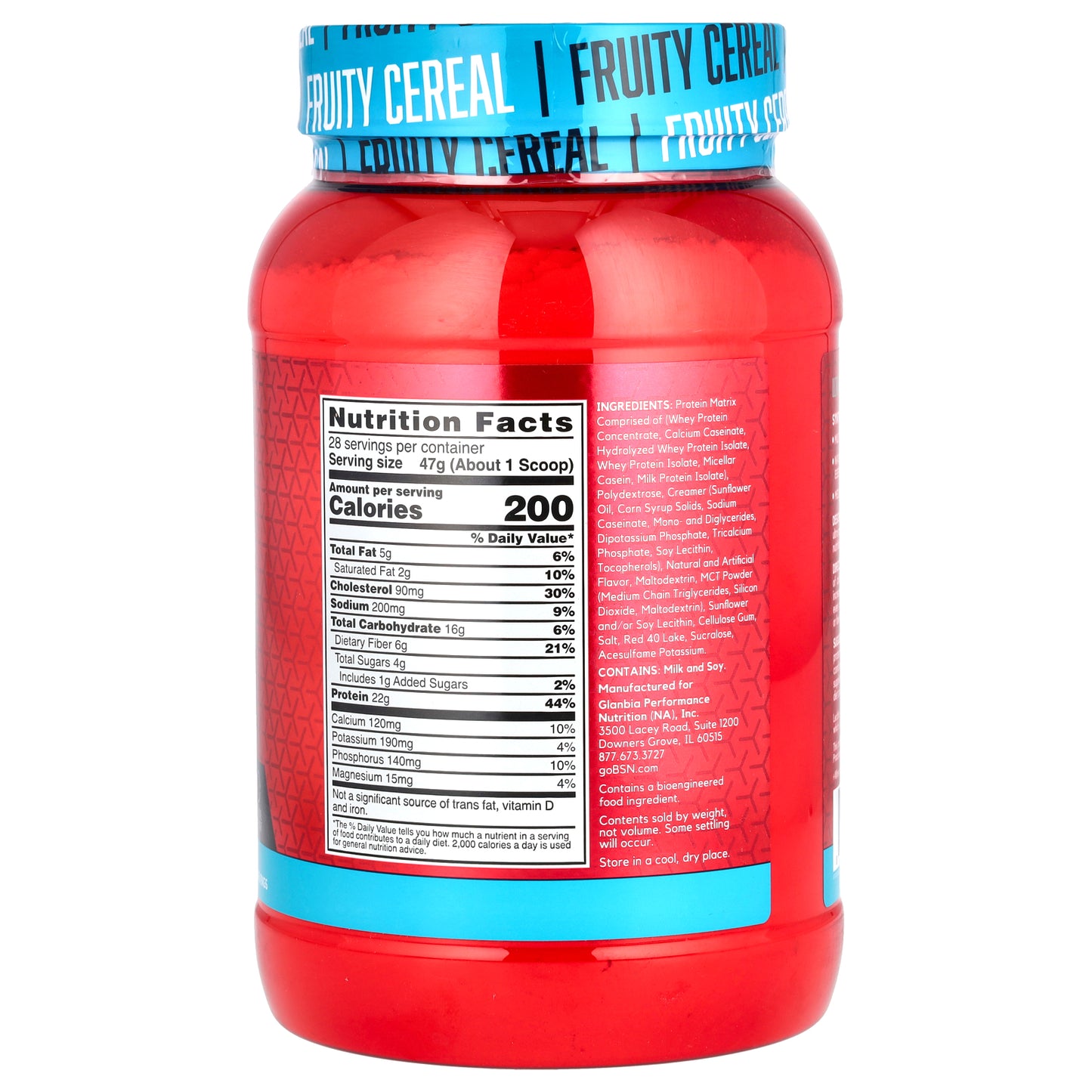 BSN, Syntha-6®, Protein Powder Drink Mix, Fruity Cereal, 2.91 lb (1.32 kg)