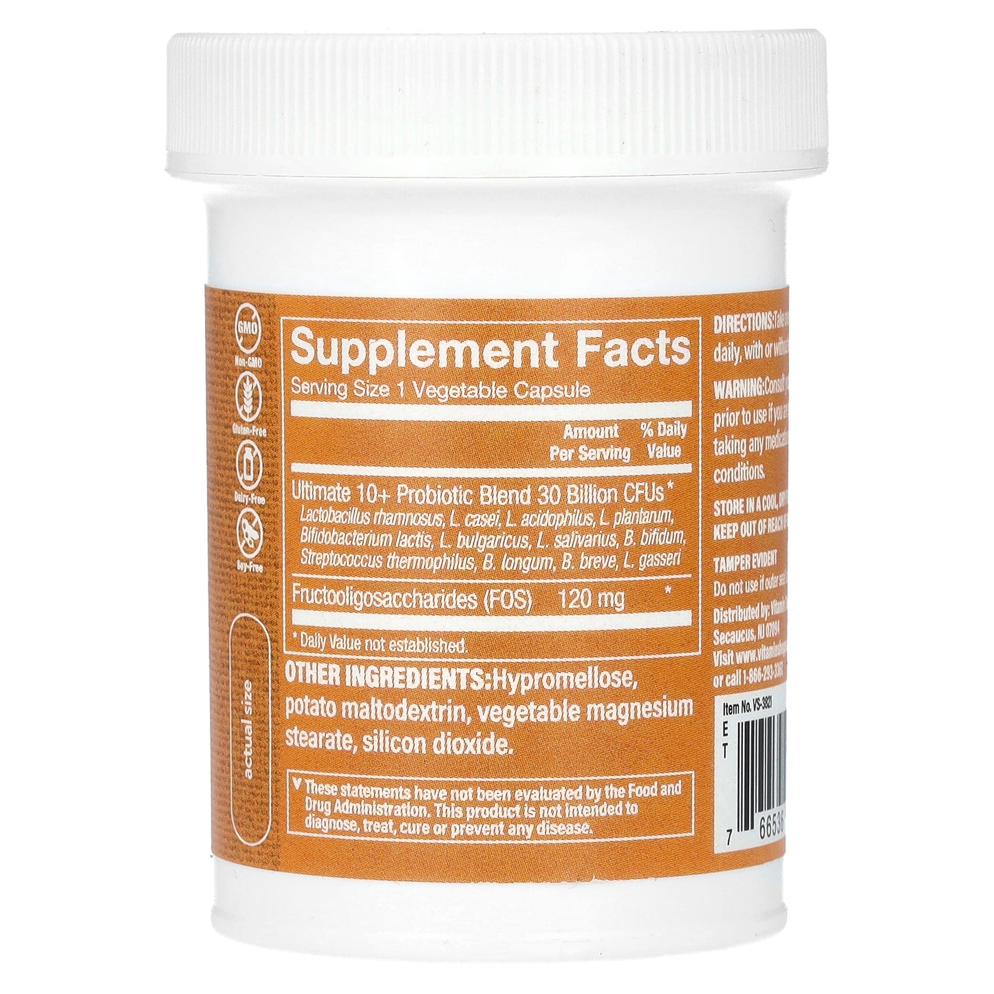 The Vitamin Shoppe, Ultimate 10+ Probiotics, 30 Billion CFU, 60 Vegetable Capsules