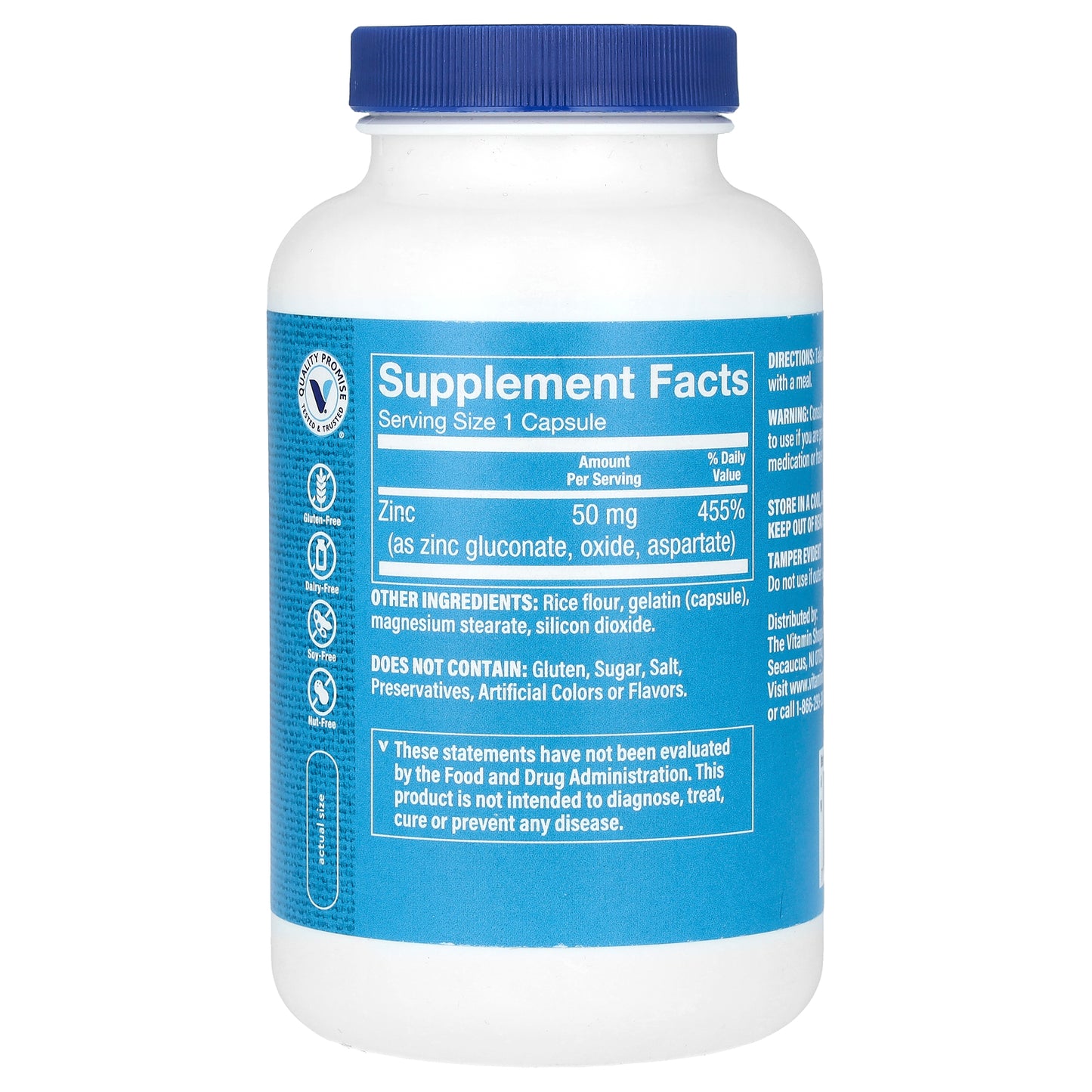 The Vitamin Shoppe, Zinc, 50 mg, 300 Capsules