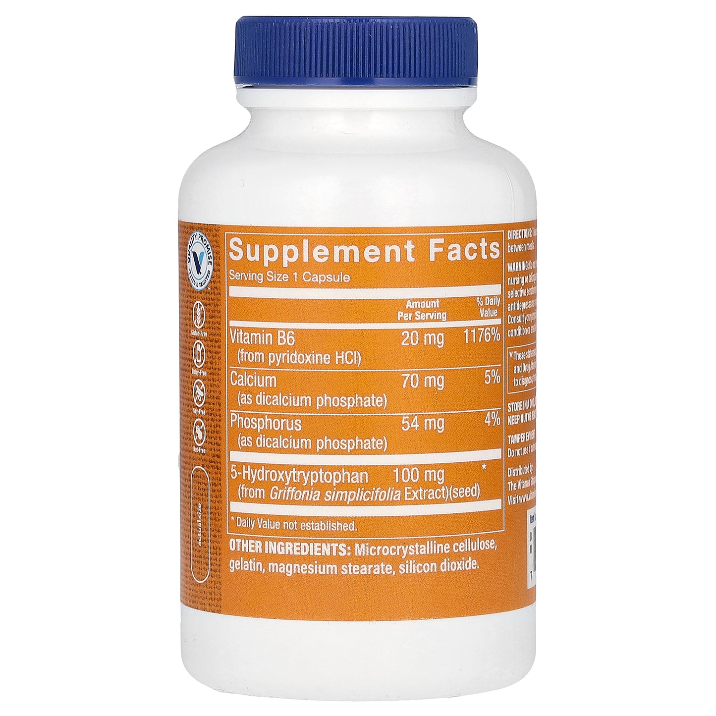 The Vitamin Shoppe, 5-HTP With Vitamin B6, 120 Capsules