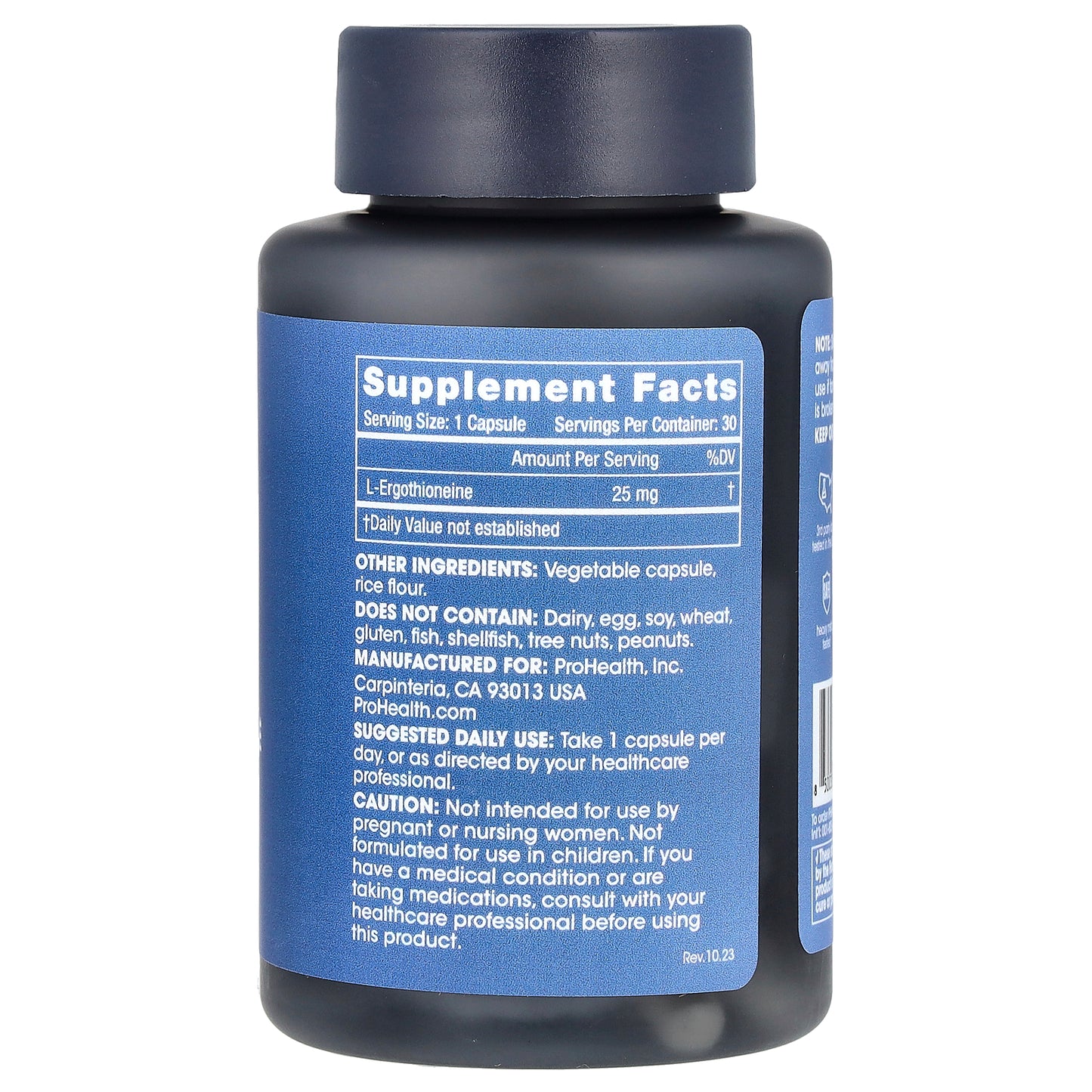 ProHealth Longevity, Ergothioneine, 25 mg, 30 Capsules