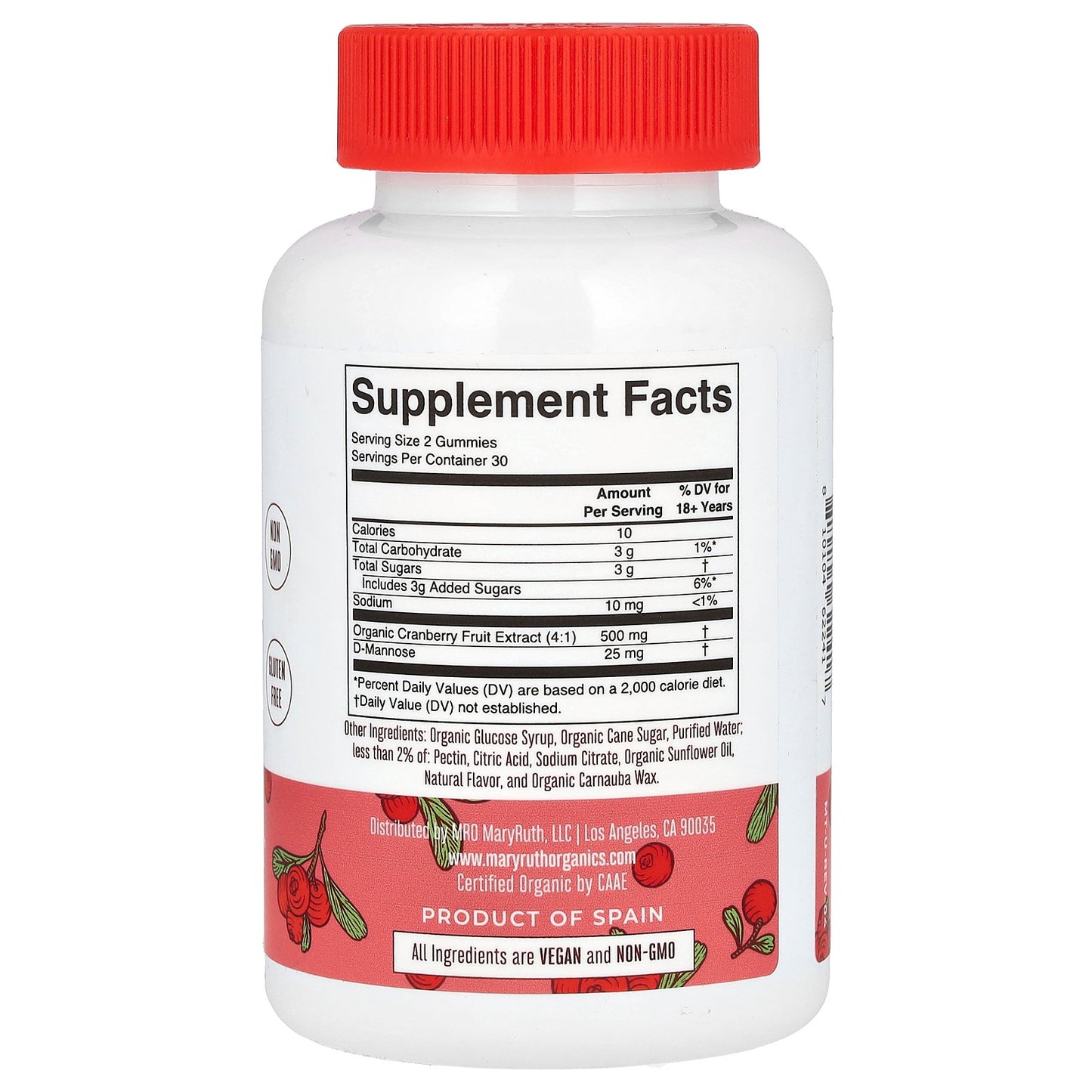 MaryRuth's, Organic Cranberry Gummies with D-Mannose, 60 Gummies