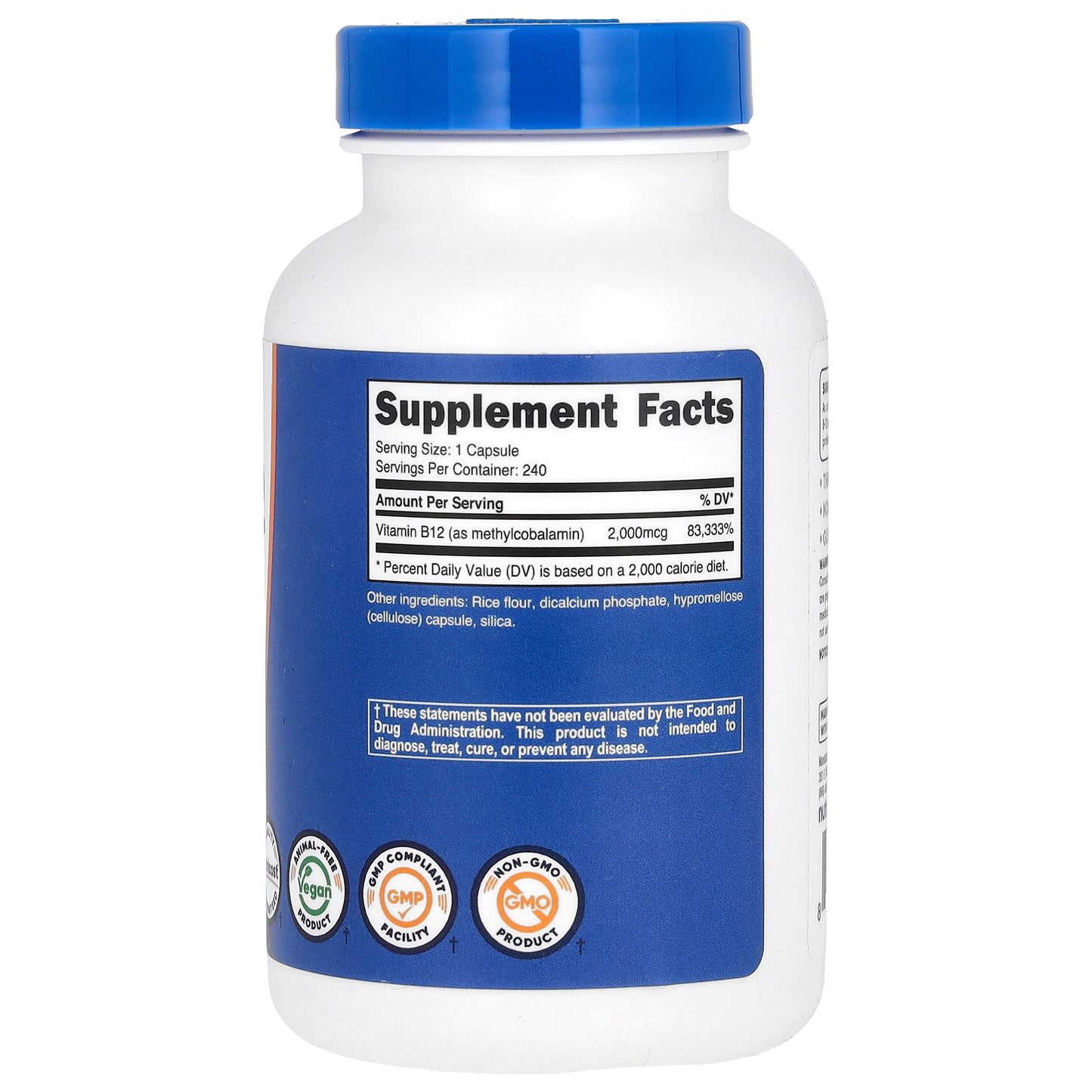 Nutricost, Vitamin B12, 2,000 mcg, 240 Capsules