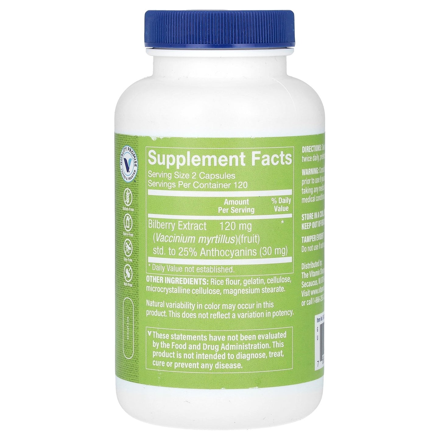 The Vitamin Shoppe, Bilberry Extract, 240 Capsules (60 mg per Capsule)