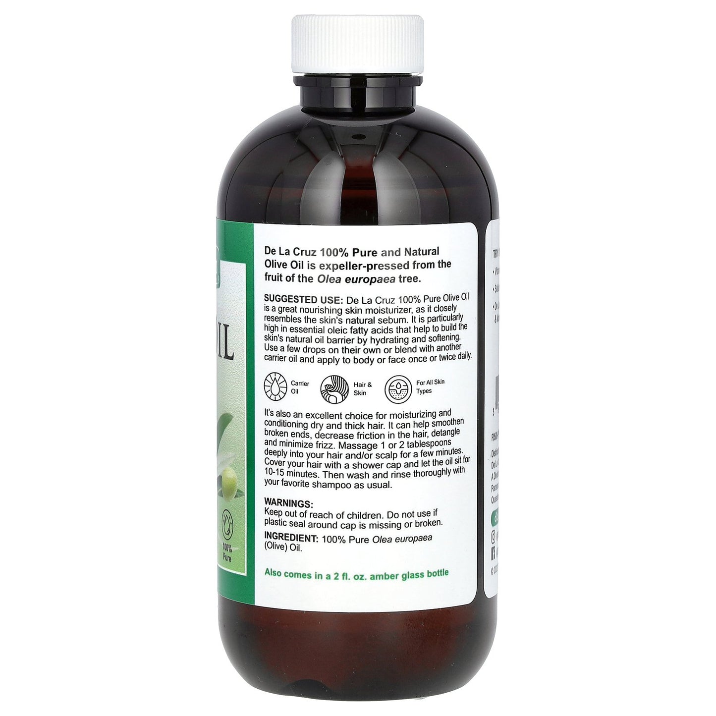 De La Cruz, 100% Pure Olive Oil, 8 fl oz (236 ml)