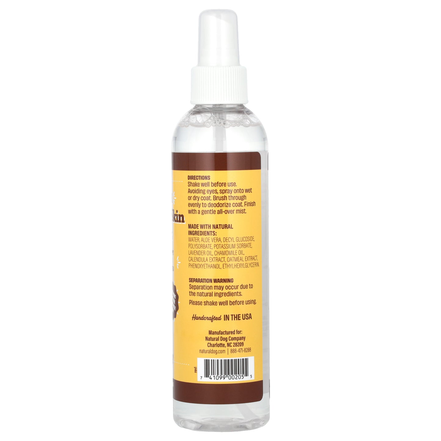 Natural Dog Company, Oatmeal Sensitive Skin Spritz, For Dogs, 8 fl oz (237 ml)