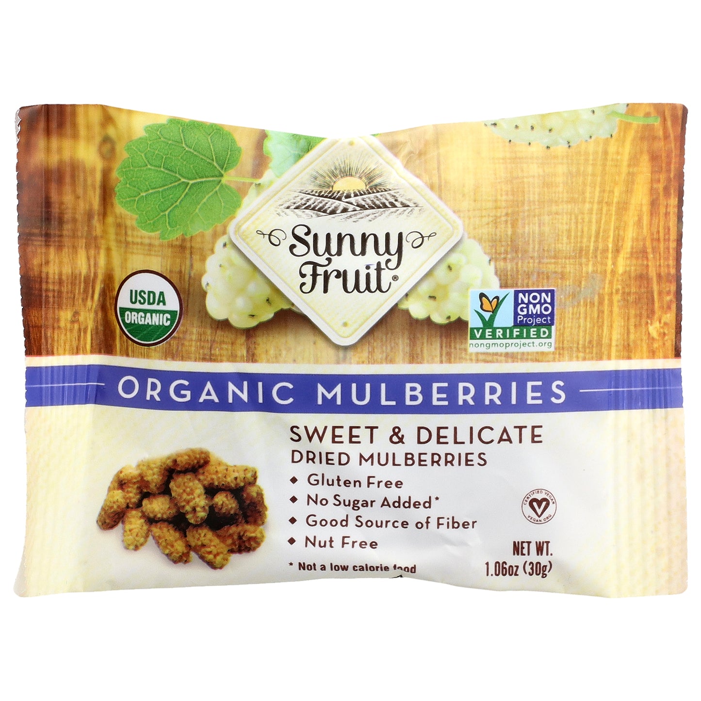 Sunny Fruit, Organic Dried Mulberries, 5 Portion Packs, 1.06 oz (30 g) Each