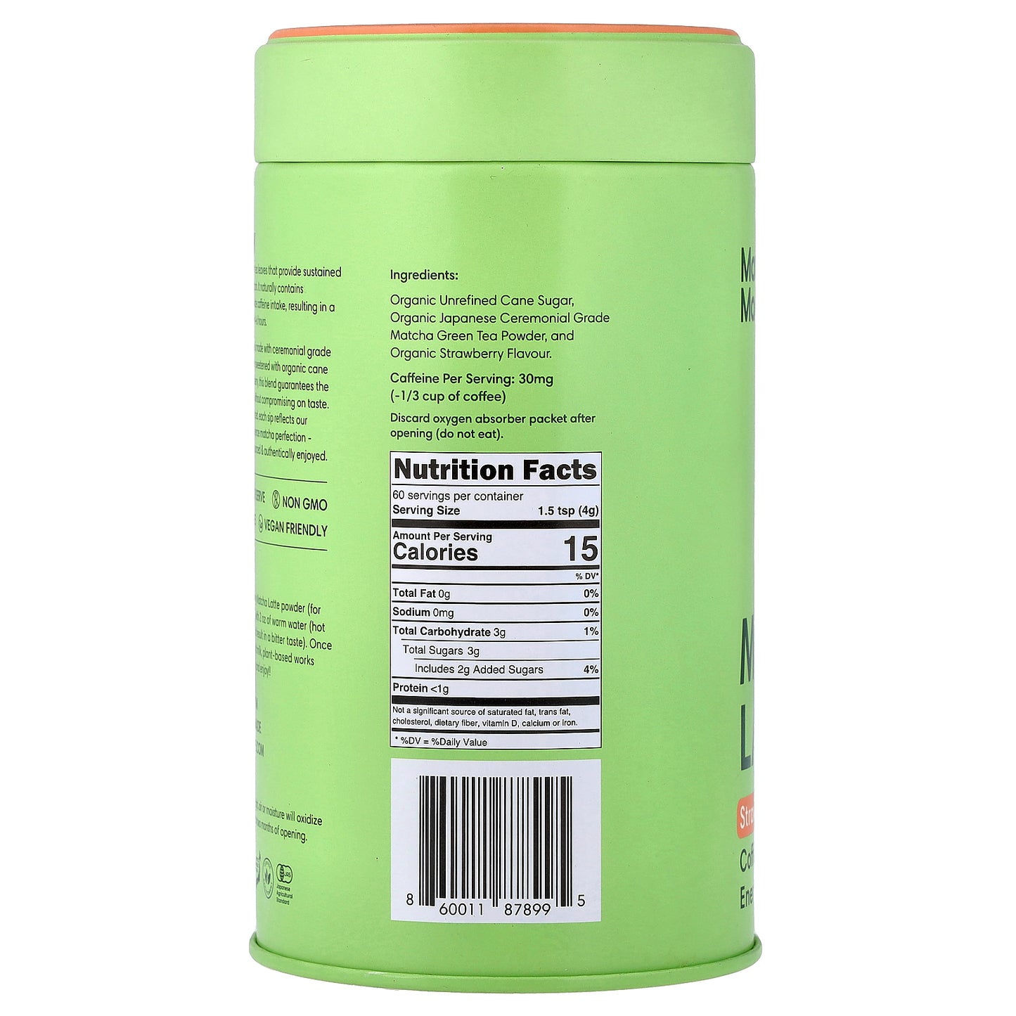 Morning Made Inc, Matcha Latte, Strawberry Blend, 8.46 oz (240 g)