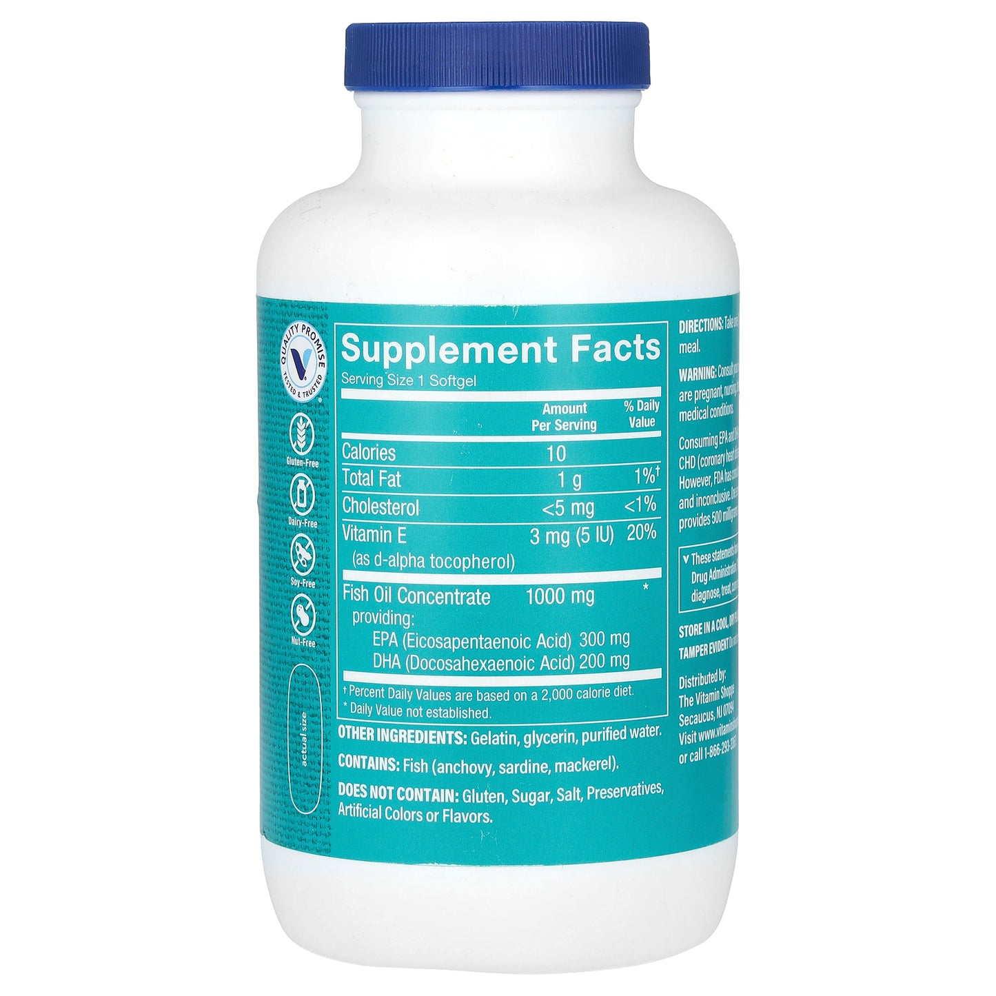 The Vitamin Shoppe, Omega-3 Fish Oil, 240 Softgels