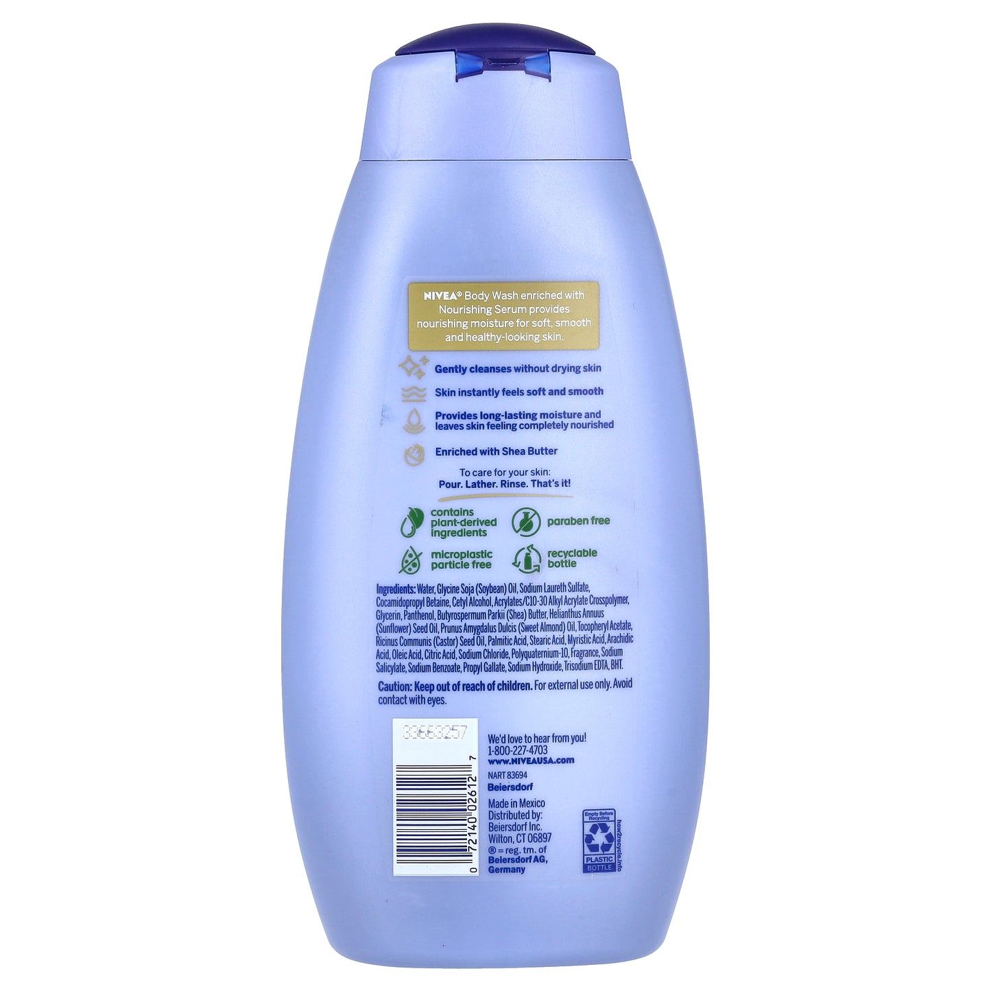 Nivea, Nourishing Body Wash, Shea Butter, 20 fl oz (591 ml)