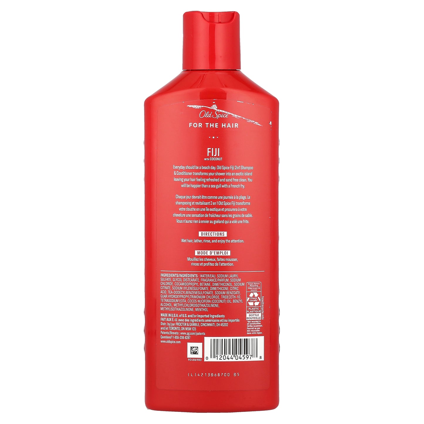 Old Spice, 2 in 1 Shampoo & Conditioner, Fiji with Coconut, 13.5 fl oz (400 ml)