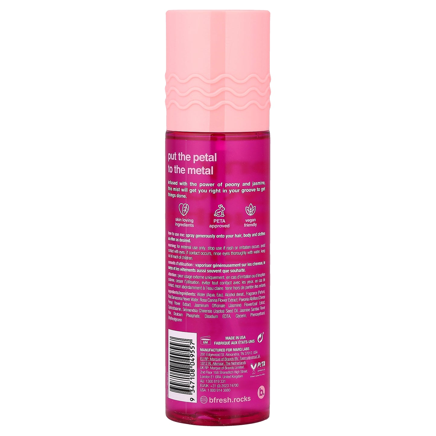 b.fresh, Peony For Your Thoughts, Mind Focusing Hair + Body Mist, Peony + Sweet Jasmine, 7.5 fl oz (221 ml)