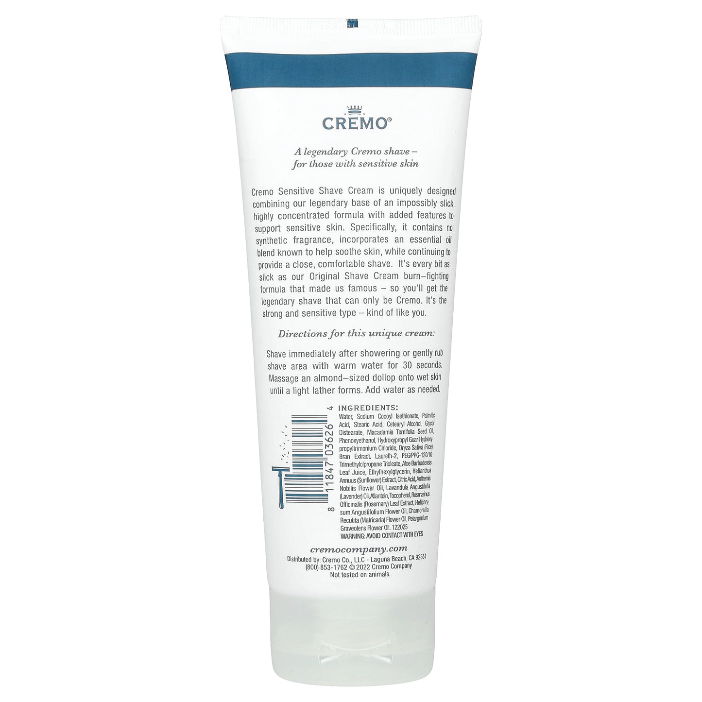 Cremo, Shave Cream, Sensitive Skin, 6 fl oz (177 ml)