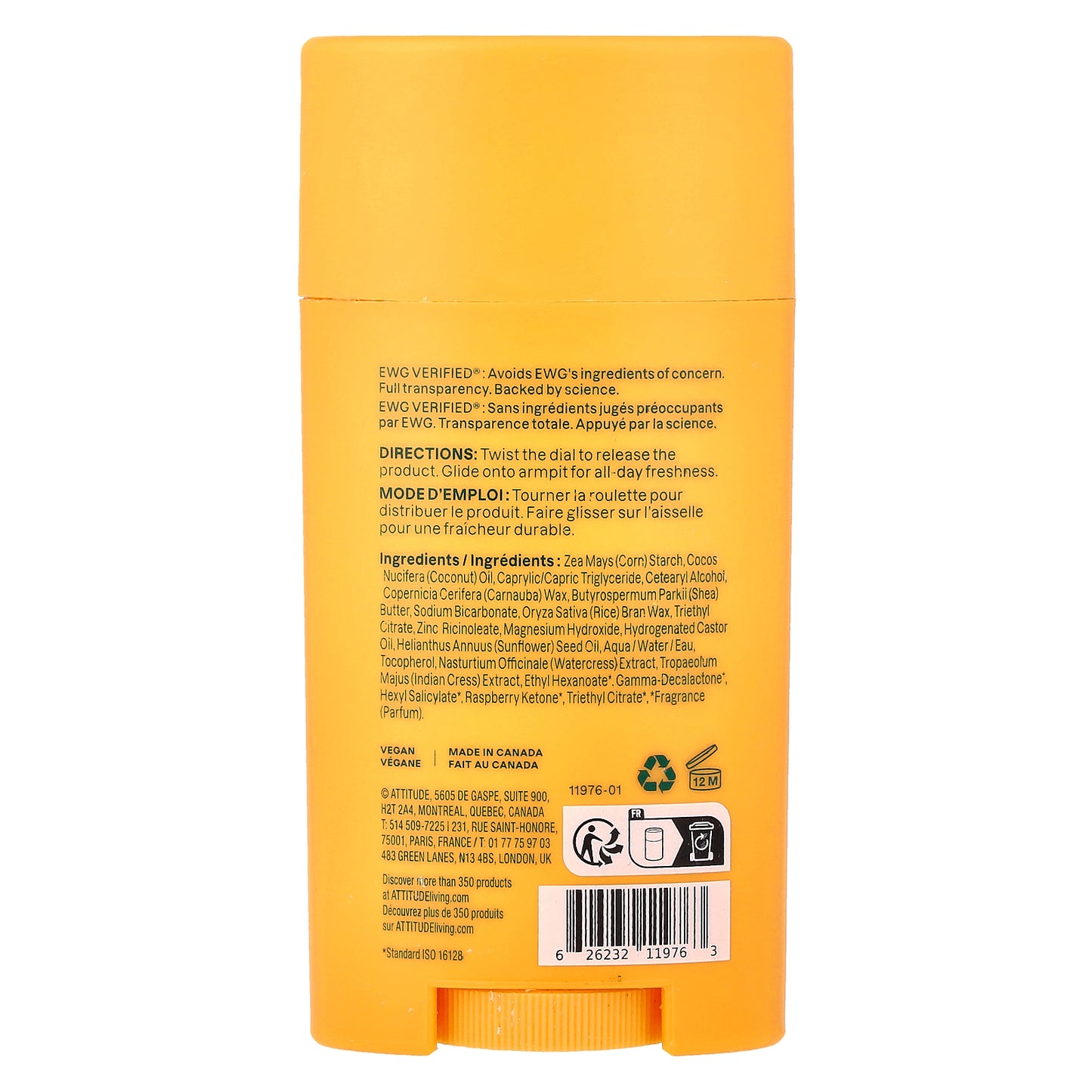 ATTITUDE, Super Leaves™, Deodorant Stick, Orange Blossom & Eucalyptus, 2.64 oz (75 g)