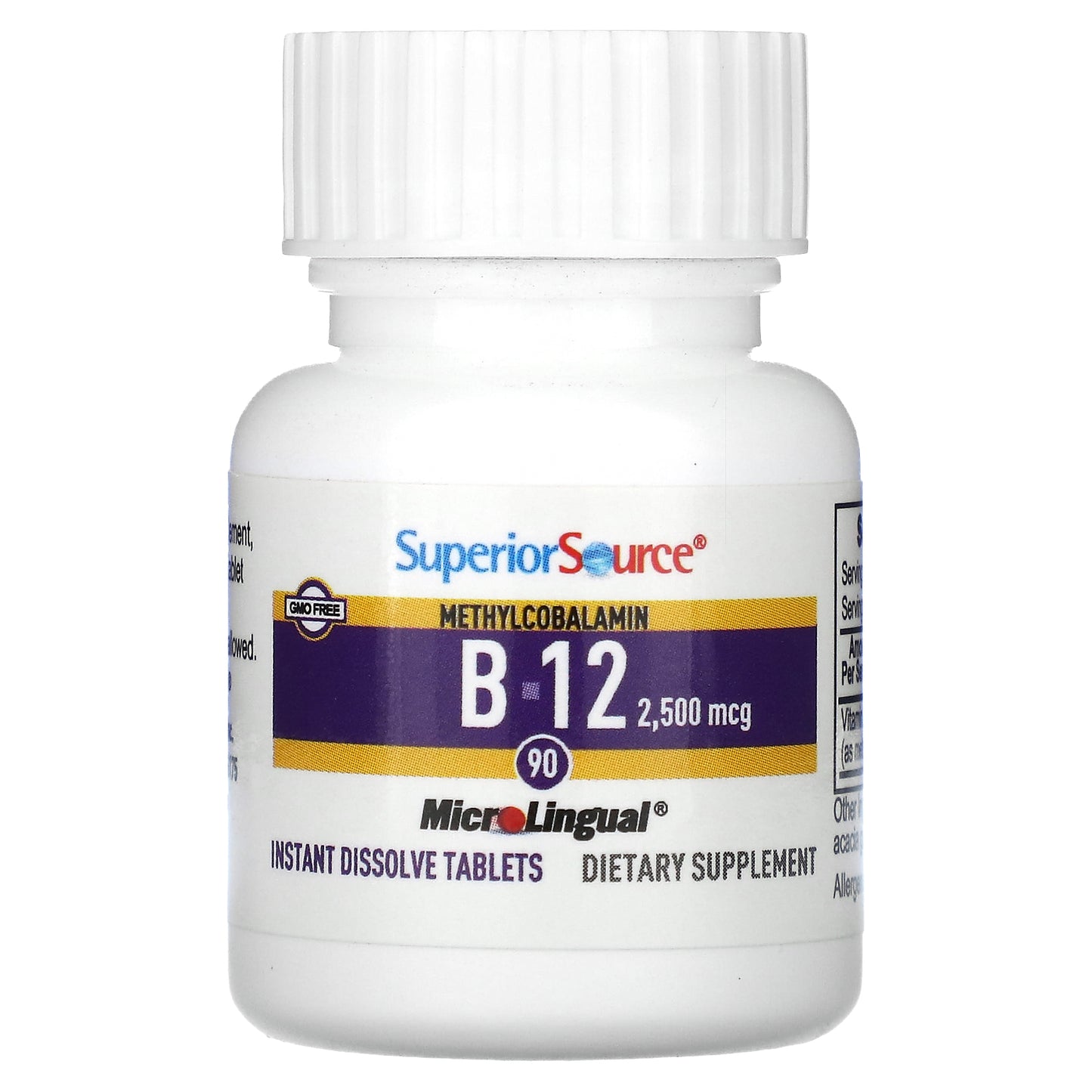 Superior Source, Methylcobalamin B-12, 2,500 mcg, 90 Instant Dissolve Tablets