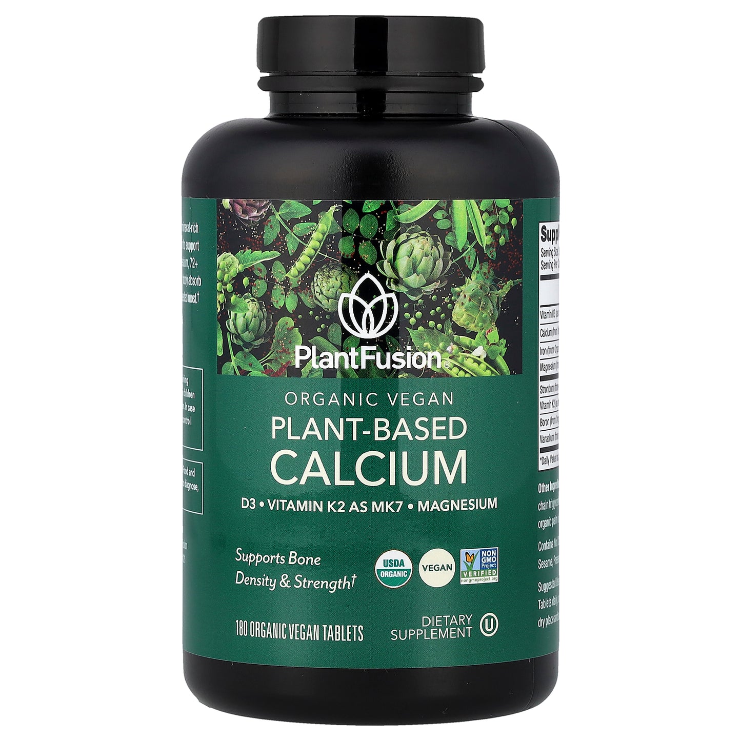 PlantFusion, Organic Vegan Plant-Based Calcium, 180 Organic Vegan Tablets