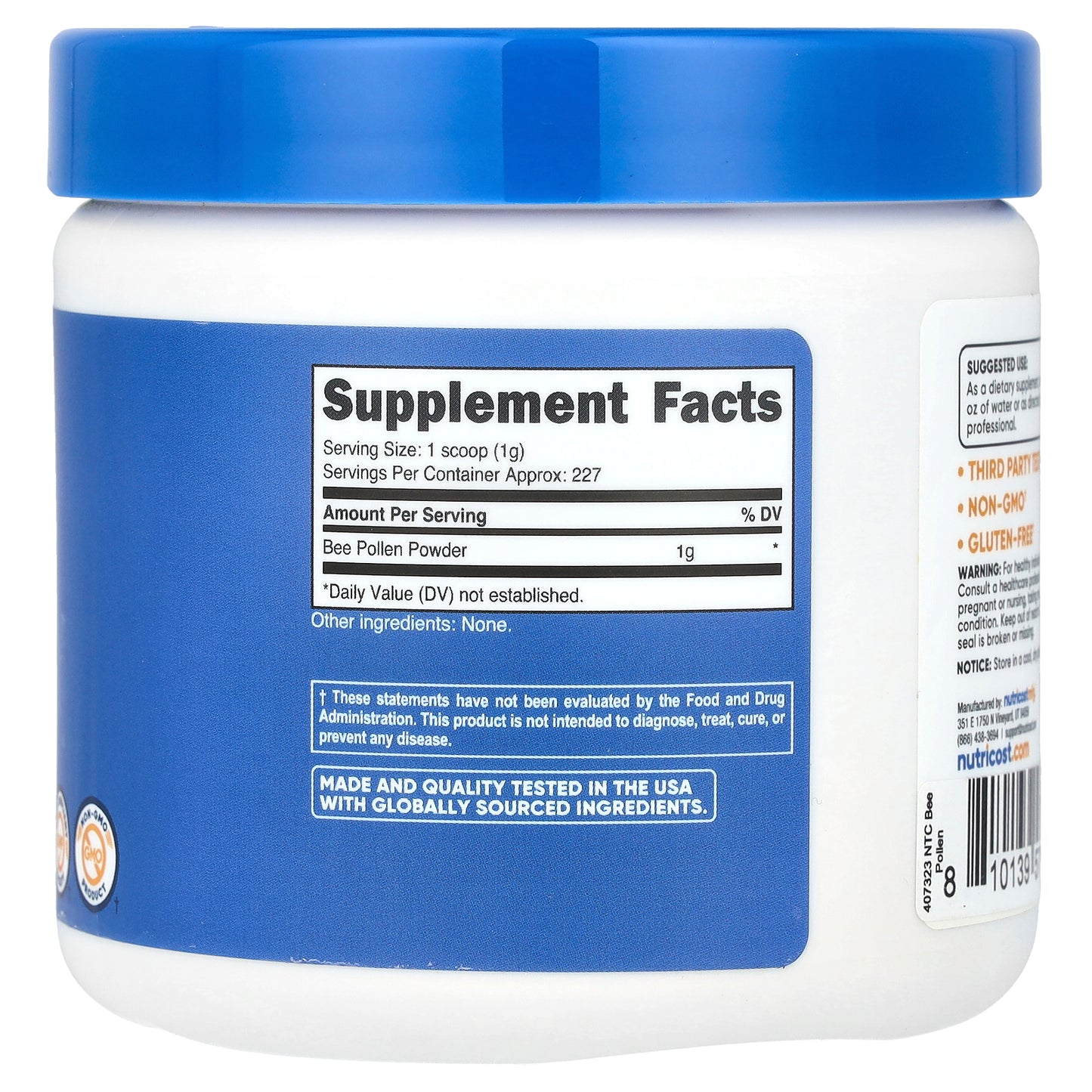 Nutricost, Bee Pollen Powder, Unflavored, 8.1 oz (227 g)