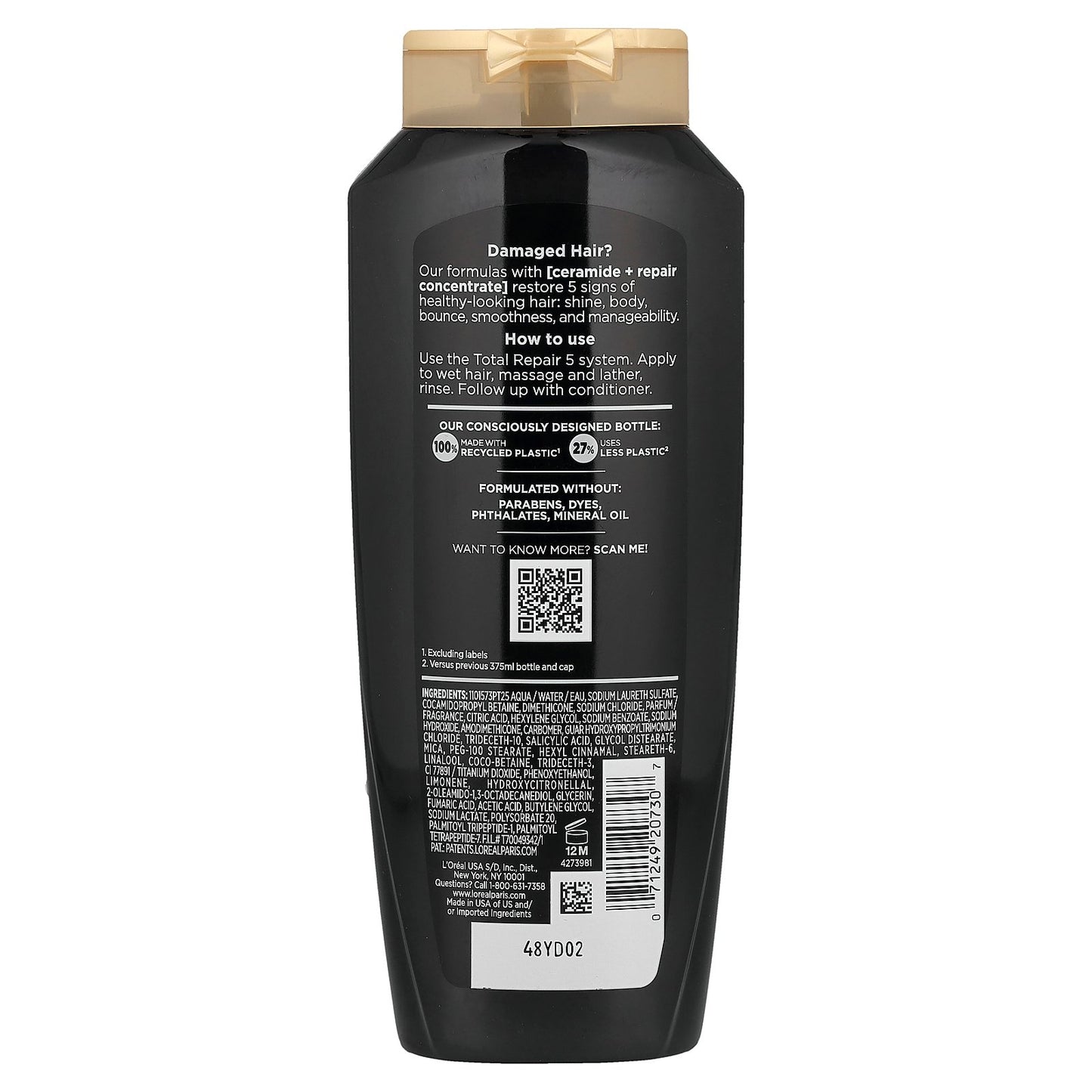 L'Oréal, Elvive, Total Repair 5, Damage Reversing Shampoo, Damaged Hair, 12.6 fl oz (375 ml)