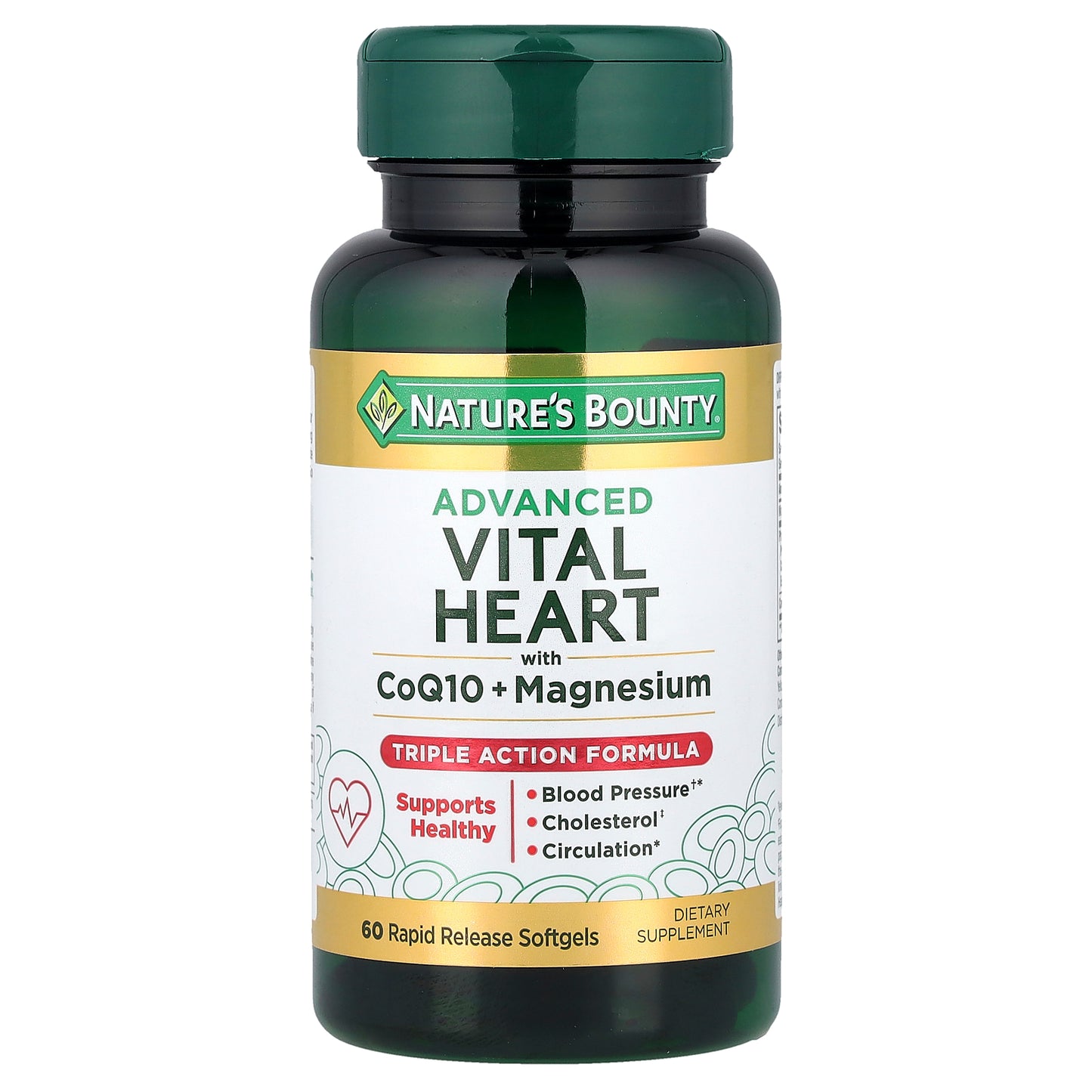 Nature's Bounty, Advanced Vital Heart with CoQ10 + Magnesium , 60 Rapid Release Softgels