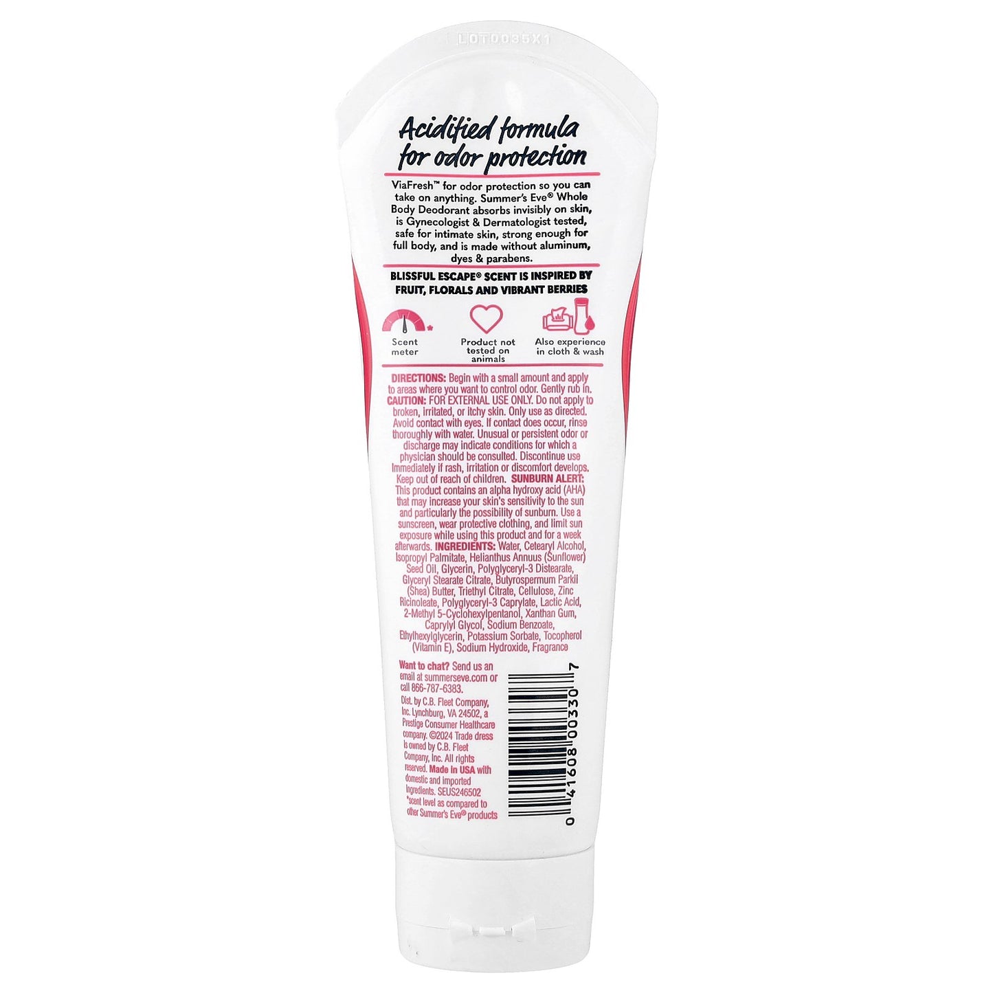 Summer's Eve, Ultimate Odor Protection™, Whole Body Deodorant, Blissful Escape®, 3 fl oz (89 ml)