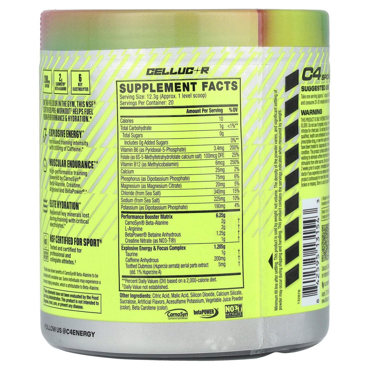C4 / Cellucor, C4® Sport, Pre-Workout, Watermelon, 8.7 oz (246 g)