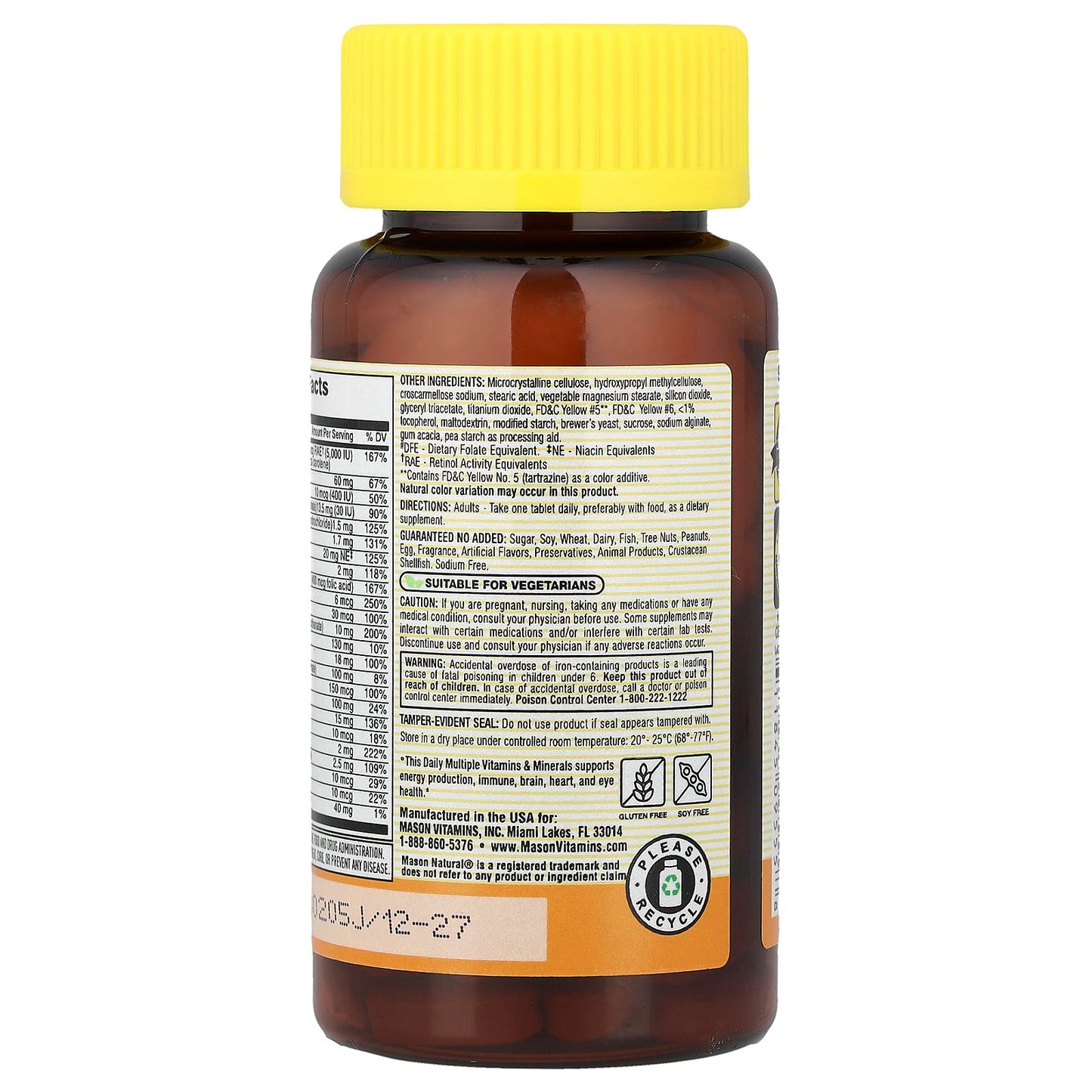 Mason Natural, Daily Multiple Vitamins & Minerals, 60 Tablets