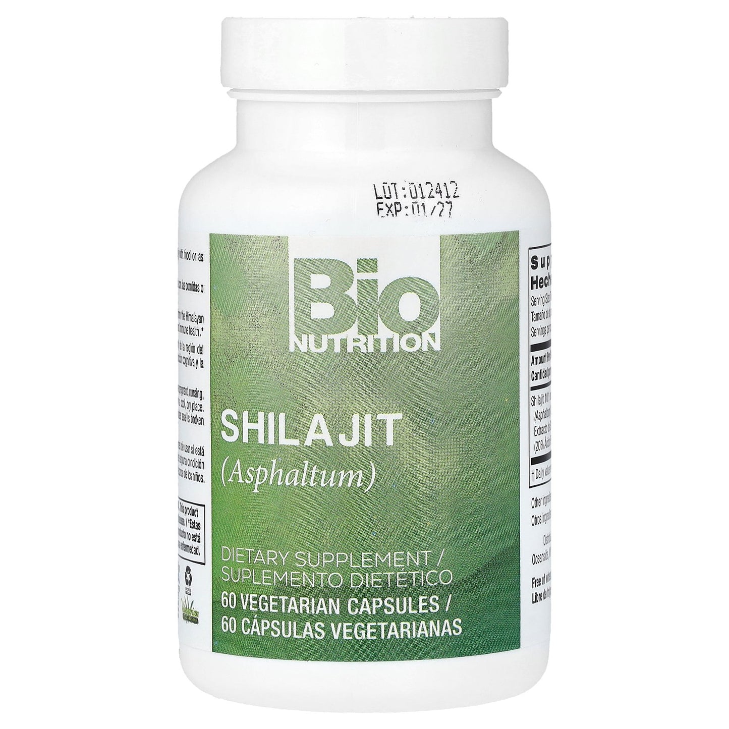 Bio Nutrition, Shilajit (Asphaltum), 60 Vegetarian Capsules (500 mg per Capsule)