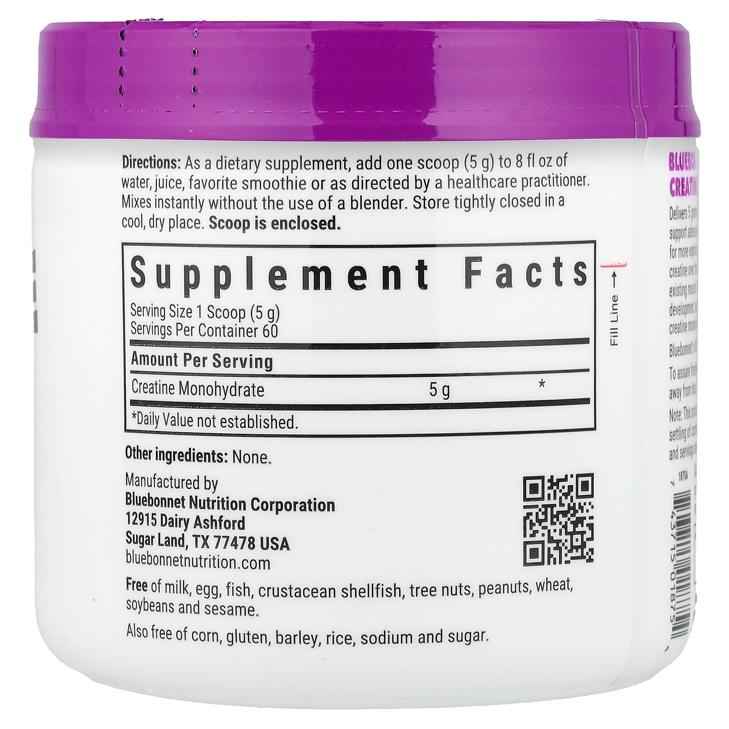 Bluebonnet Nutrition, Micronized Creatine Powder, Unflavored, 10.58 oz (300 g)