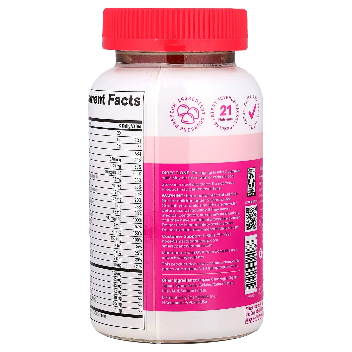 SmartyPants, Teen Girl Plus Multi & Omegas. Mango Orange, 60 Gummies