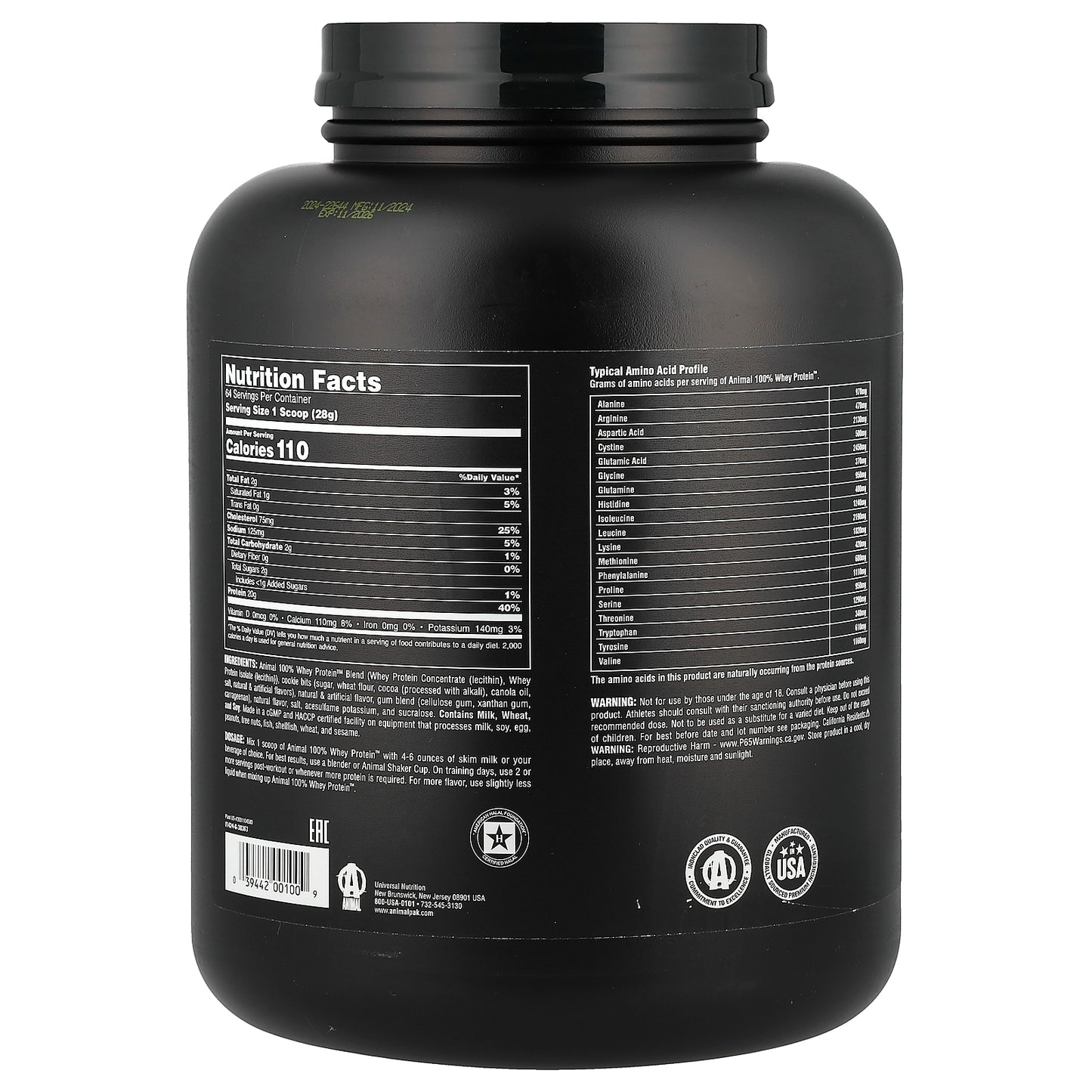 Animal, 100% Whey Protein™ Powder, Cookies & Cream, 4 lb (1.81 kg)