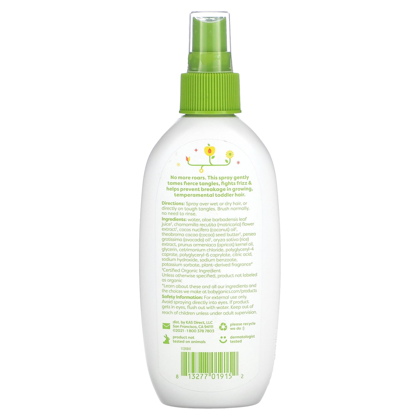 Babyganics, Tots Detangling Spray, Apricot Chamomile, 6 fl oz (177 ml)