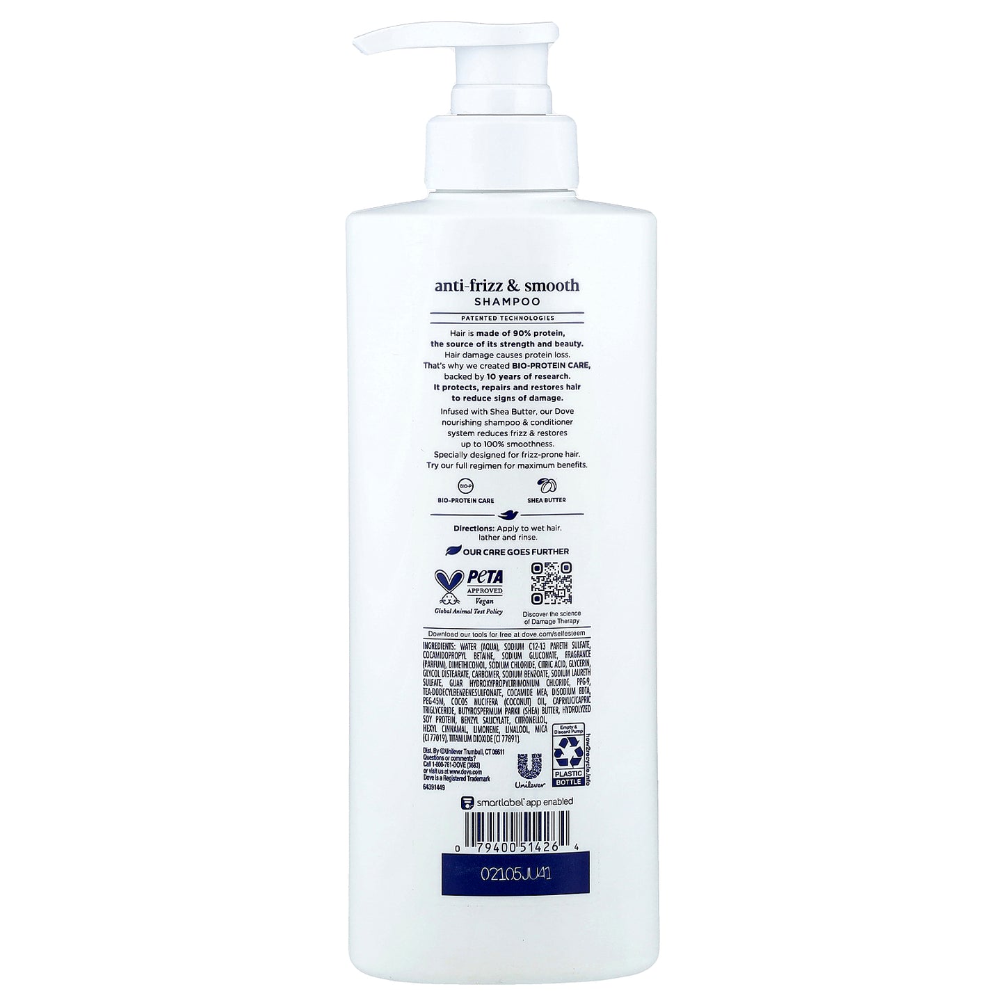 Dove, Anti-Frizz & Smooth, Shampoo, 18 fl oz (532 ml)