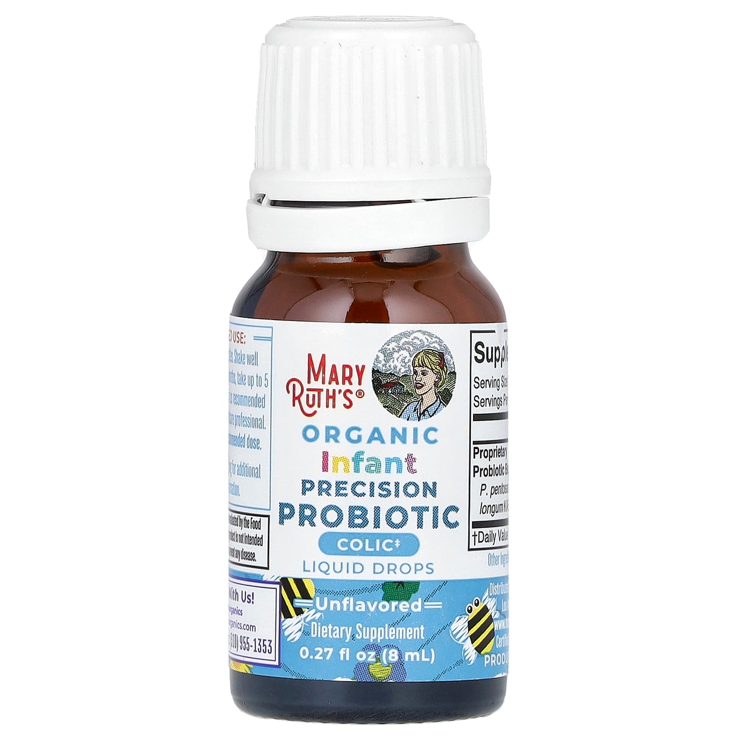 MaryRuth's, Organic Infant Precision Probiotic, Liquid Drops, Newborn+, Unflavored , 1 Billion CFU, 0.27 fl oz (8 ml)