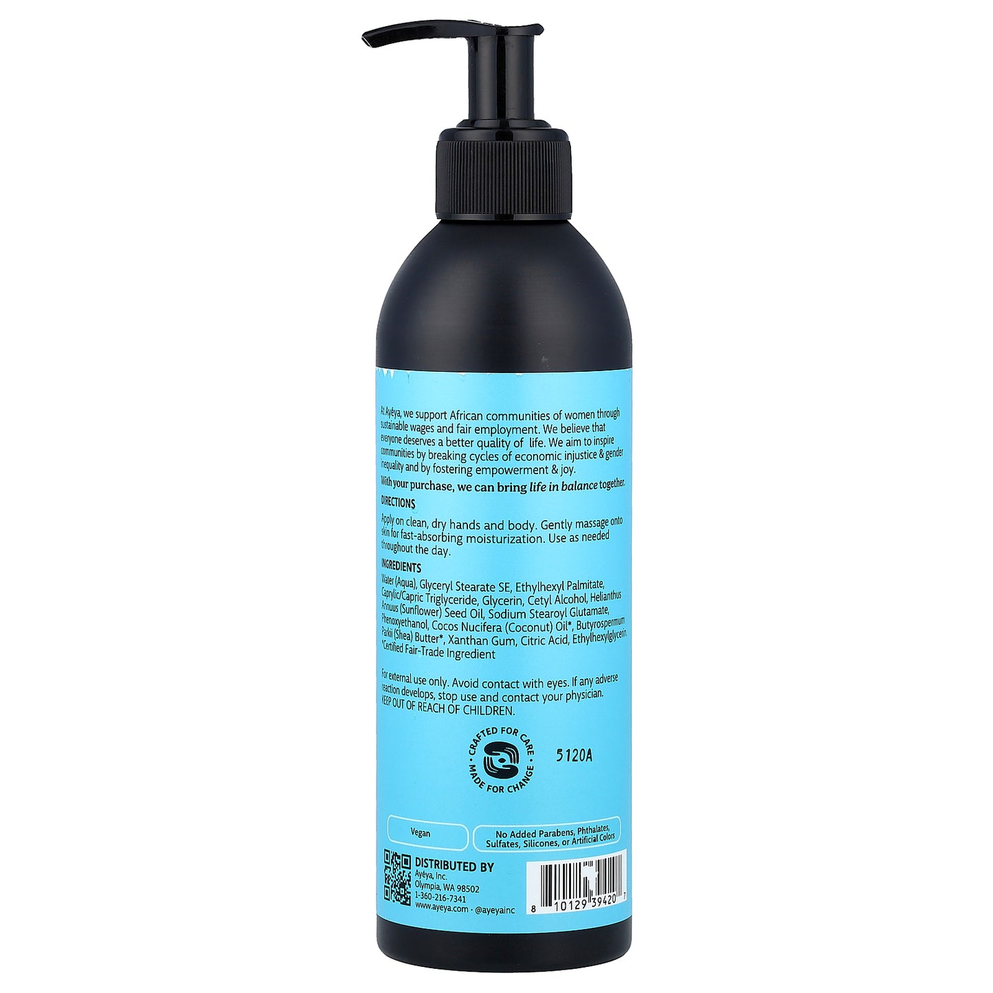 Ayeya, Moisturizing Body Lotion, Fragrance-Free, 12 fl oz (354 ml)