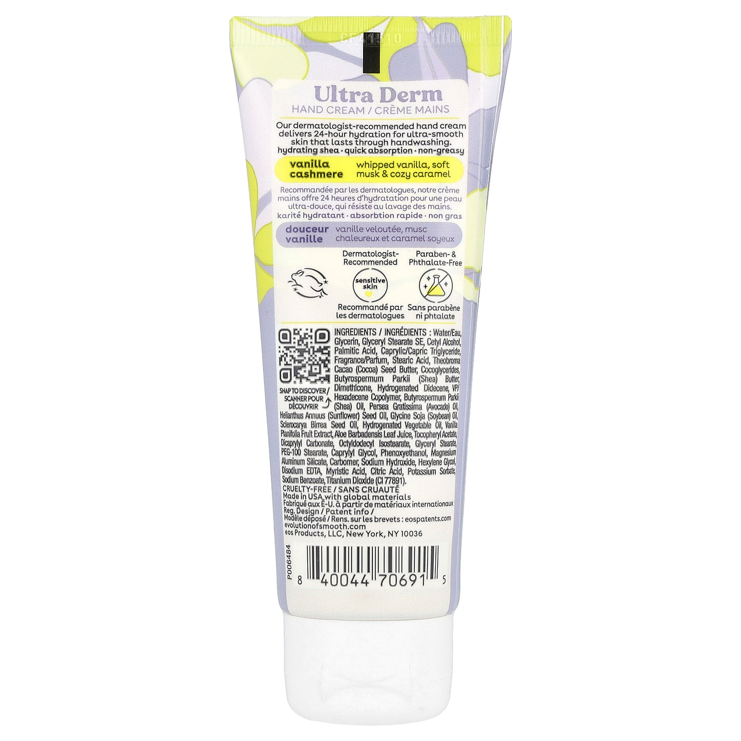 EOS, Shea Better™, Ultra Derm Hand Cream, Vanilla Cashmere, 2.5 fl oz (74 ml)