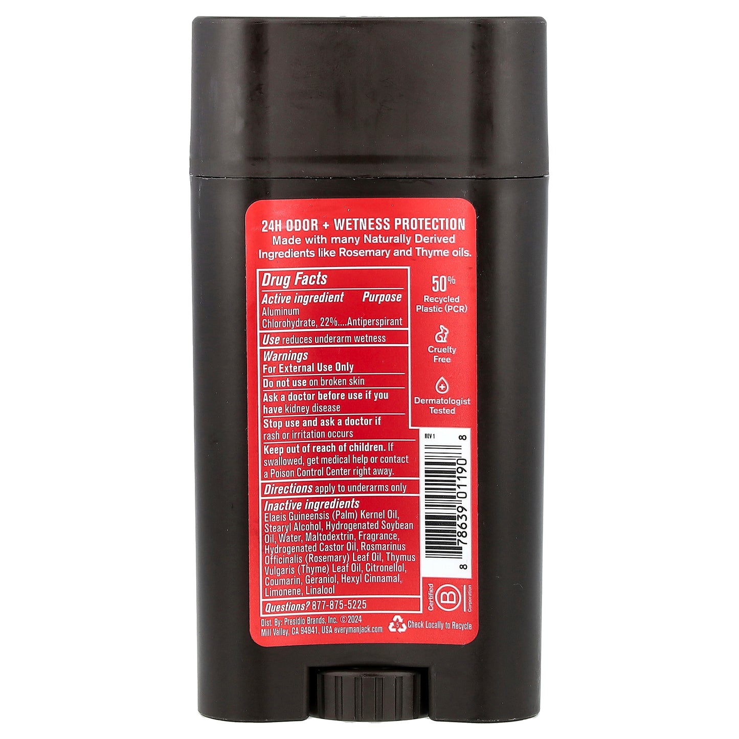 Every Man Jack, Antiperspirant + Deodorant, Cedarwood, 2.6 oz (73 g)